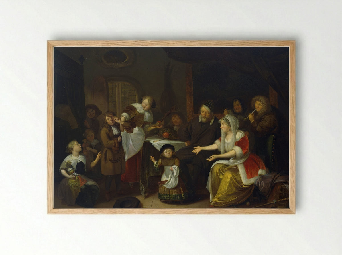 The Feast of Saint Nicholas - Richard Brakenburg - Framed Print Wood