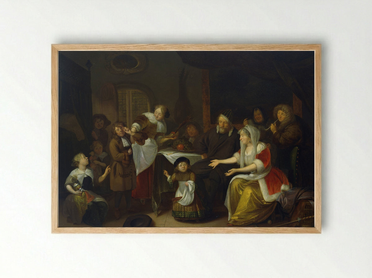 The Feast of Saint Nicholas - Richard Brakenburg - Framed Print Wood