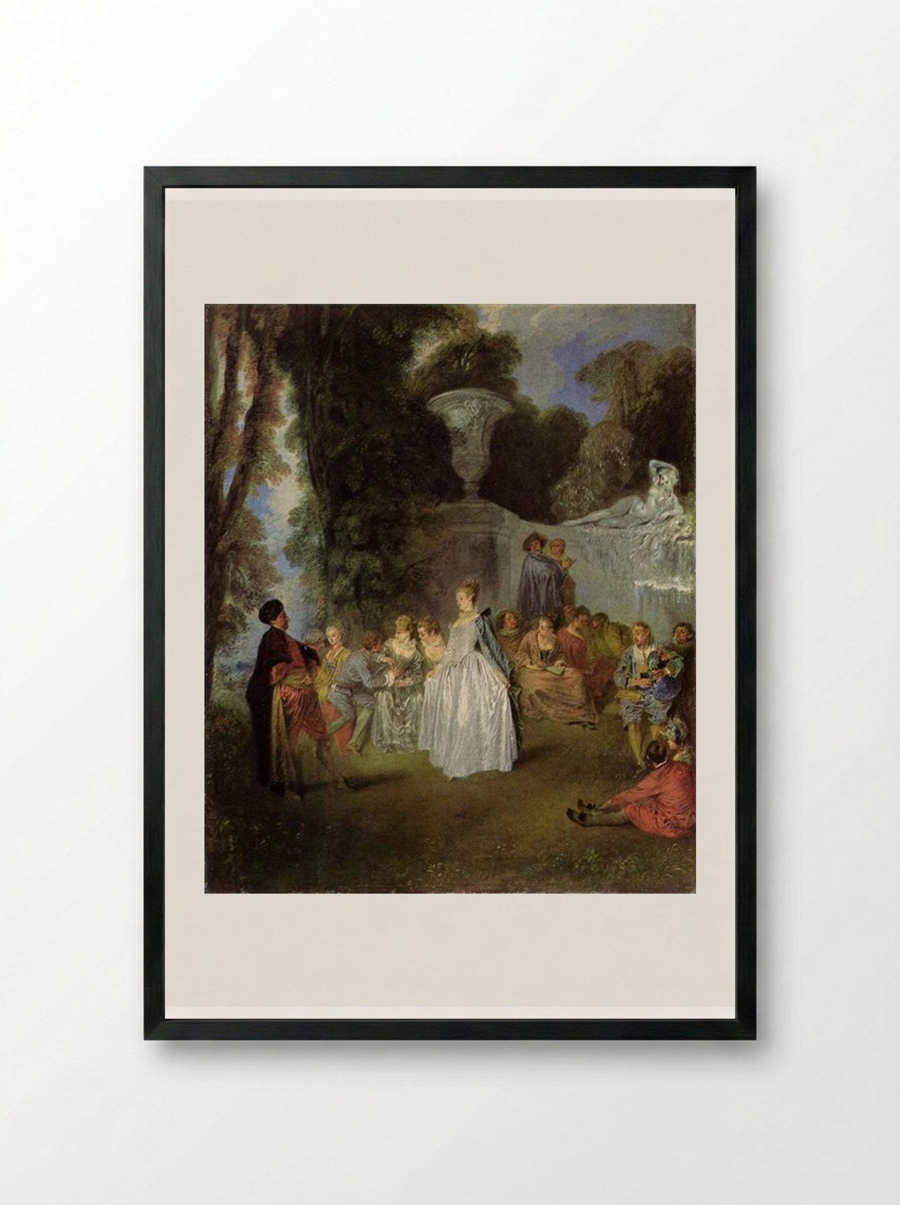 The Feasts of Venice - Antoine Watteau - Framed Print Black