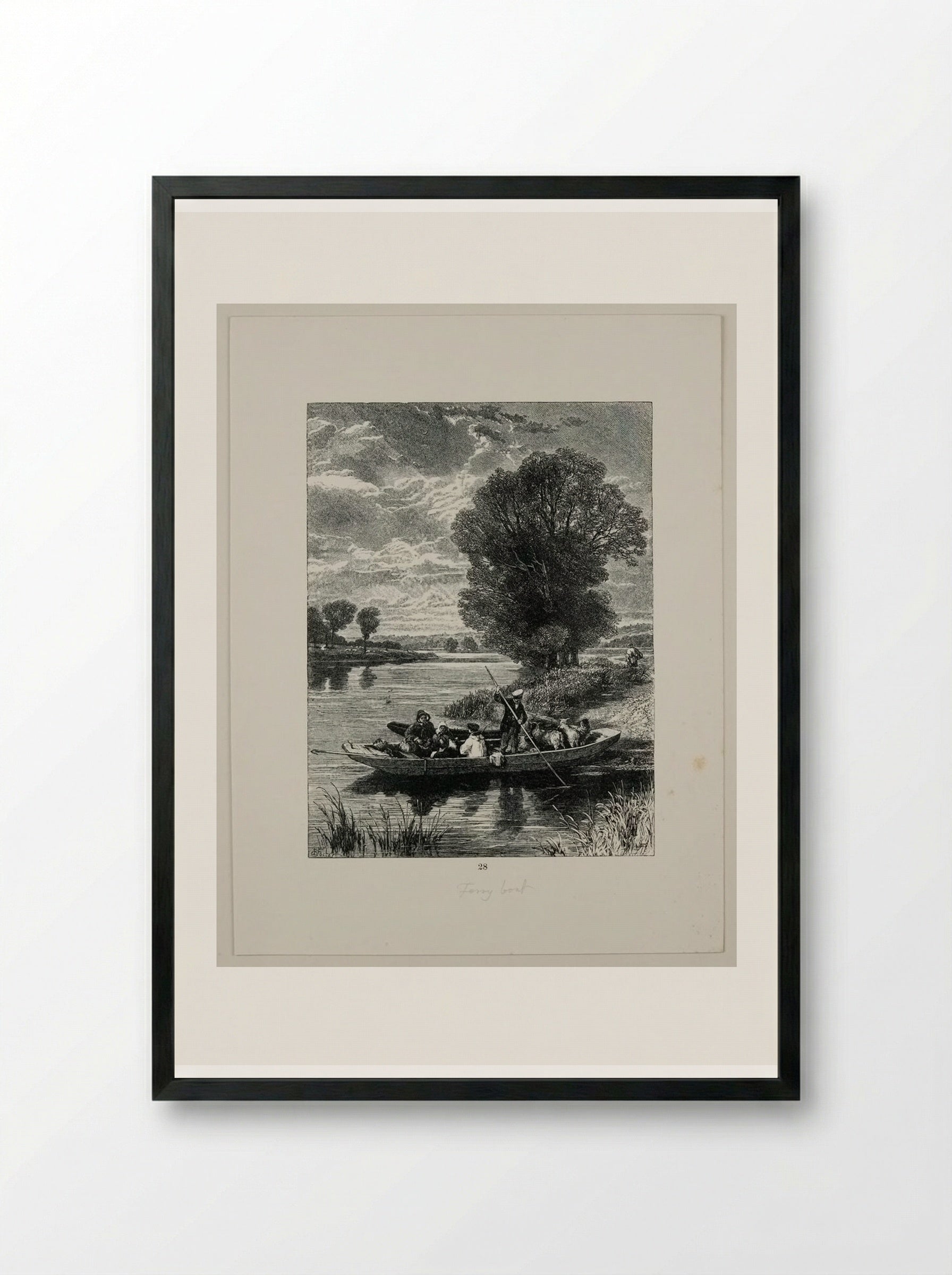 The Ferry-boat - Edward Dalziel - Framed Print Black