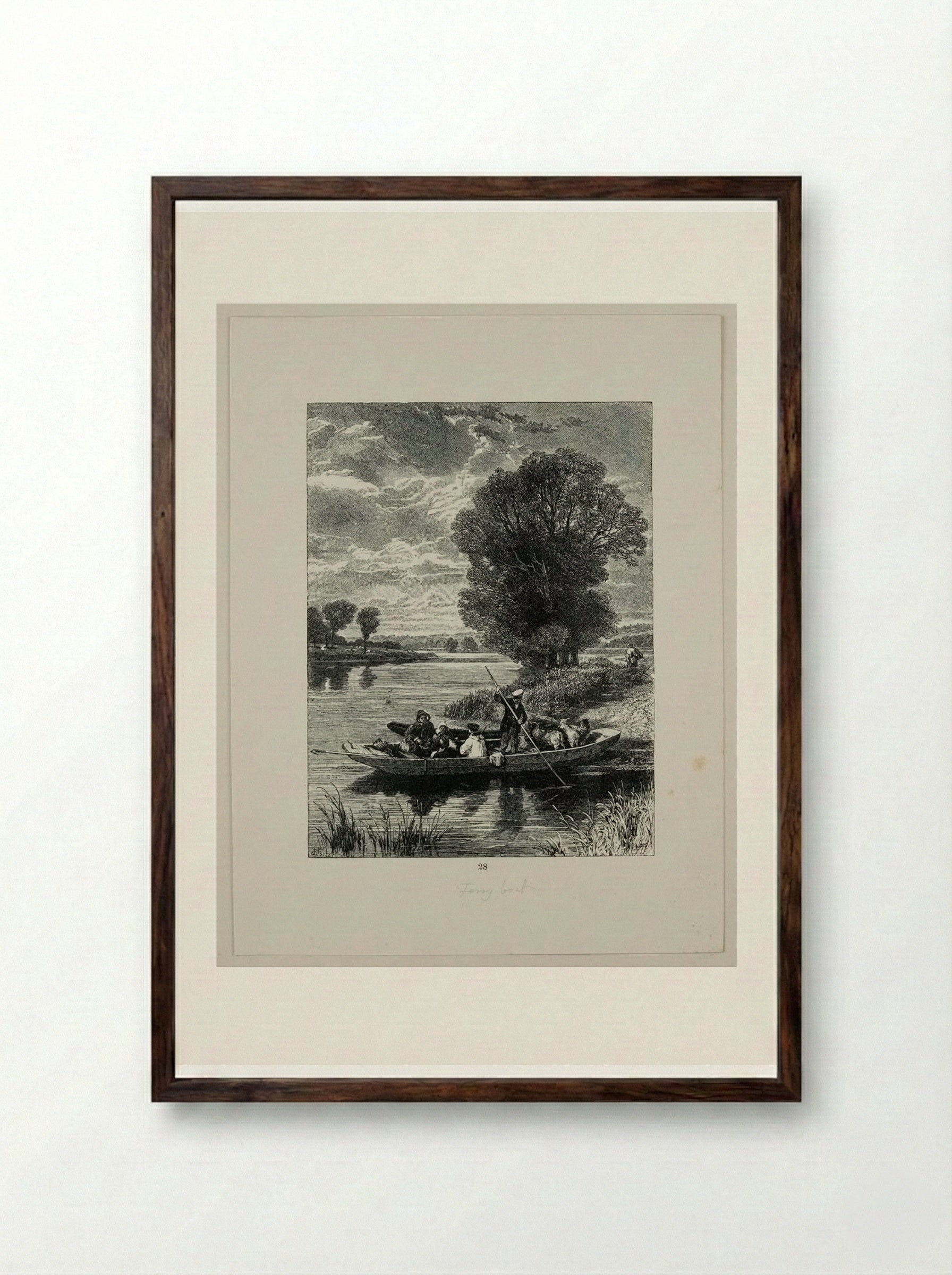 The Ferry-boat - Edward Dalziel - Framed Print Dark Wood