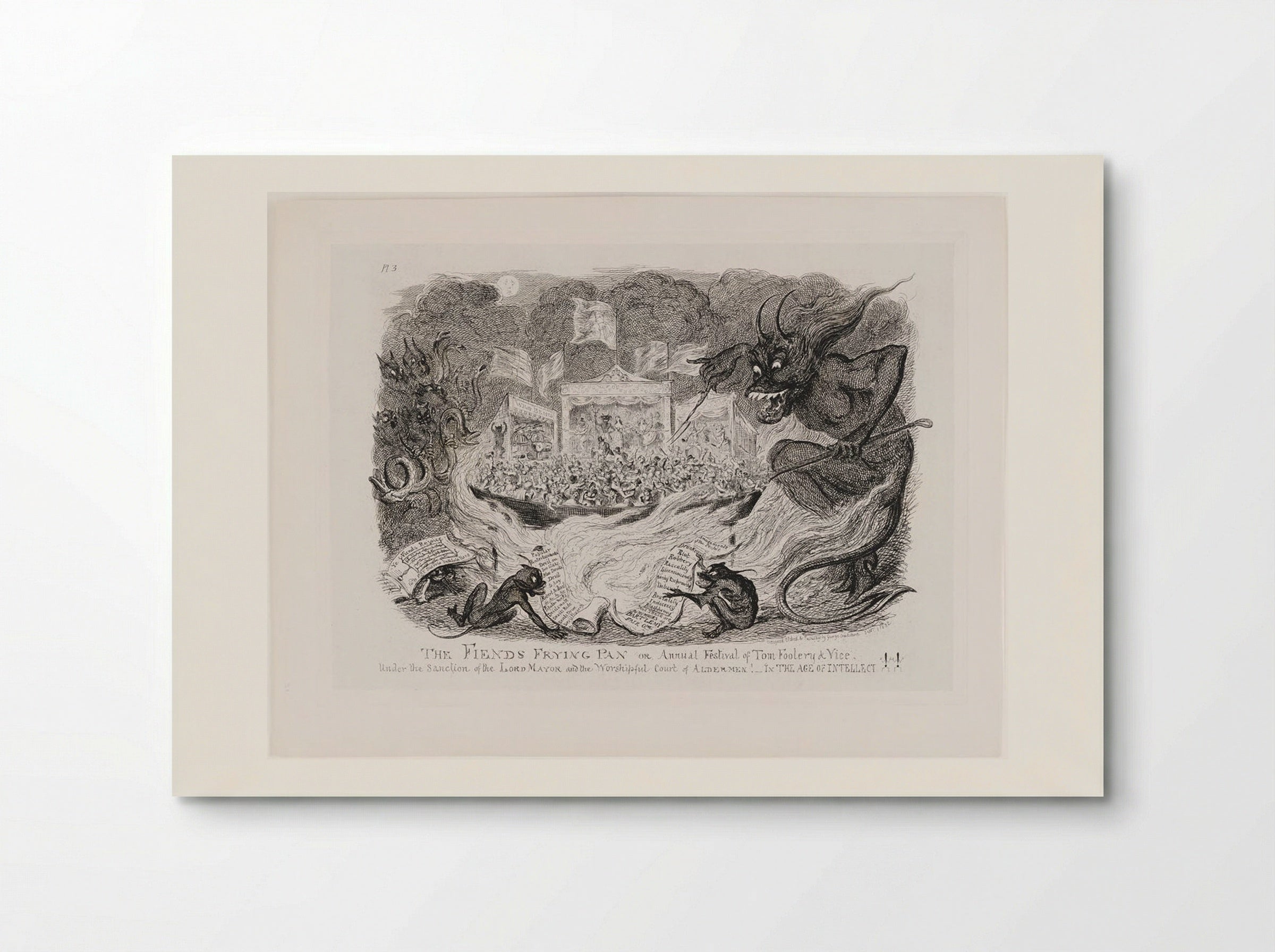 The Fiends of Frying Pan or Annual Festival or Tom Foolery & Vice - George Cruikshank - Poster