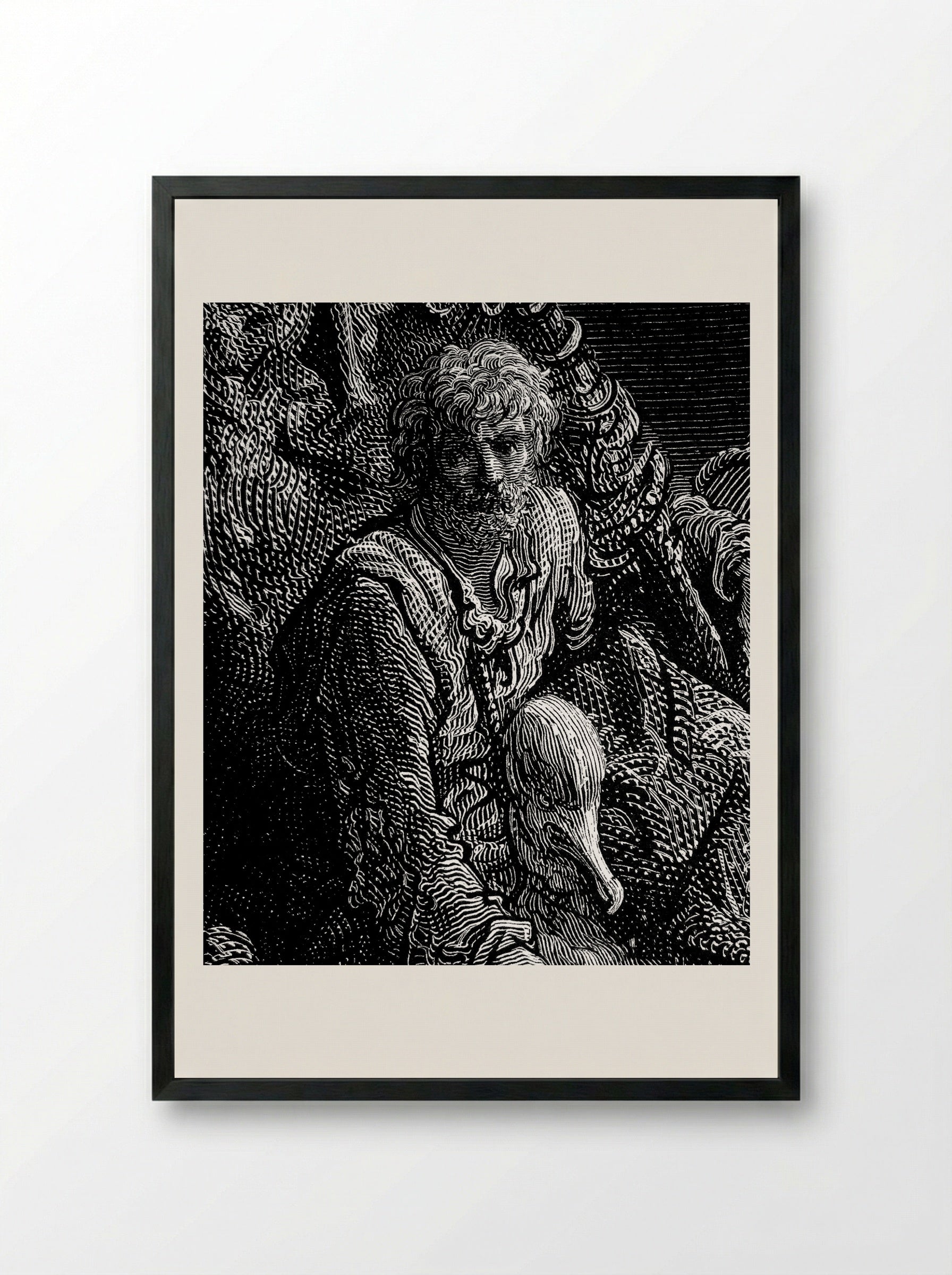 The Fiery Serpents - Gustave Doré - Framed Print Black