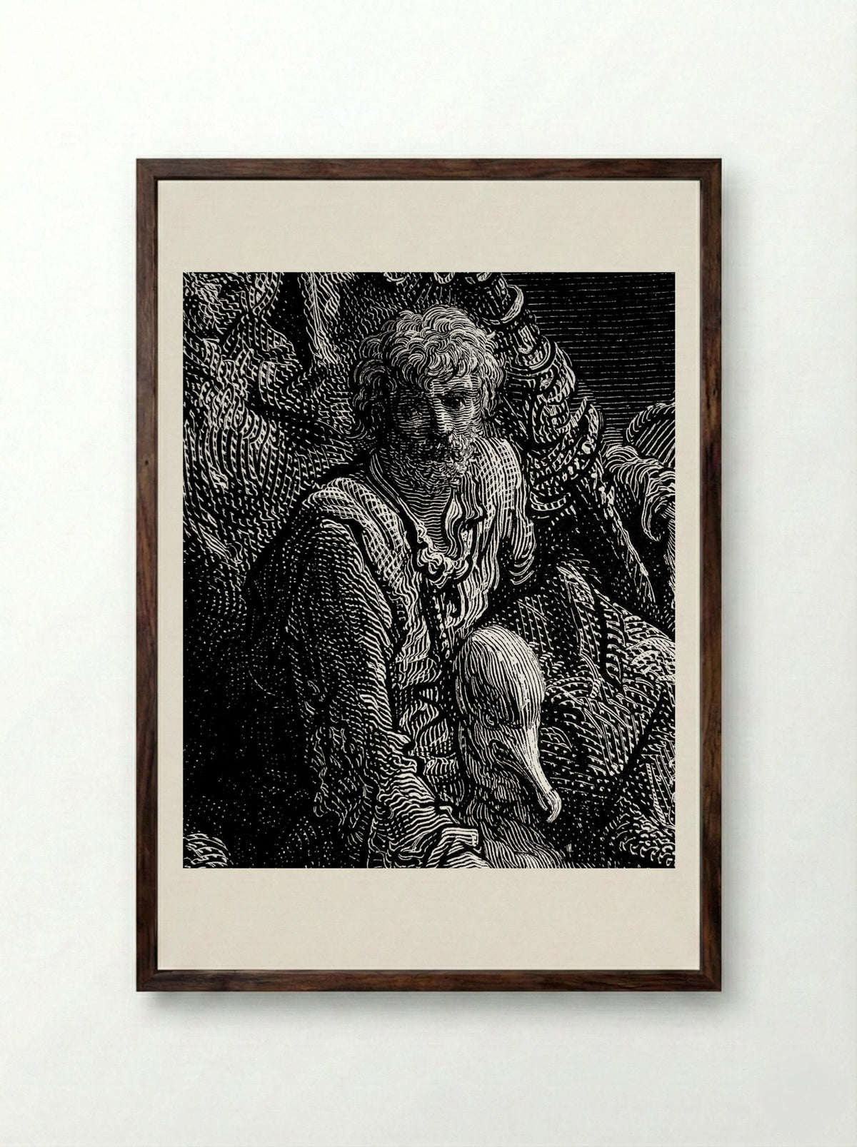 The Fiery Serpents - Gustave Doré - Framed Print Dark Wood