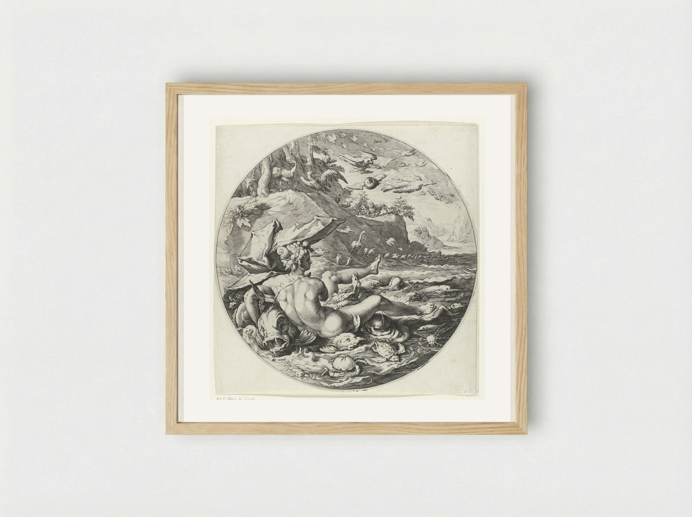The Fifth Day of Creation: The Creation of Animals - Jan Harmensz. Muller - Framed Print Wood