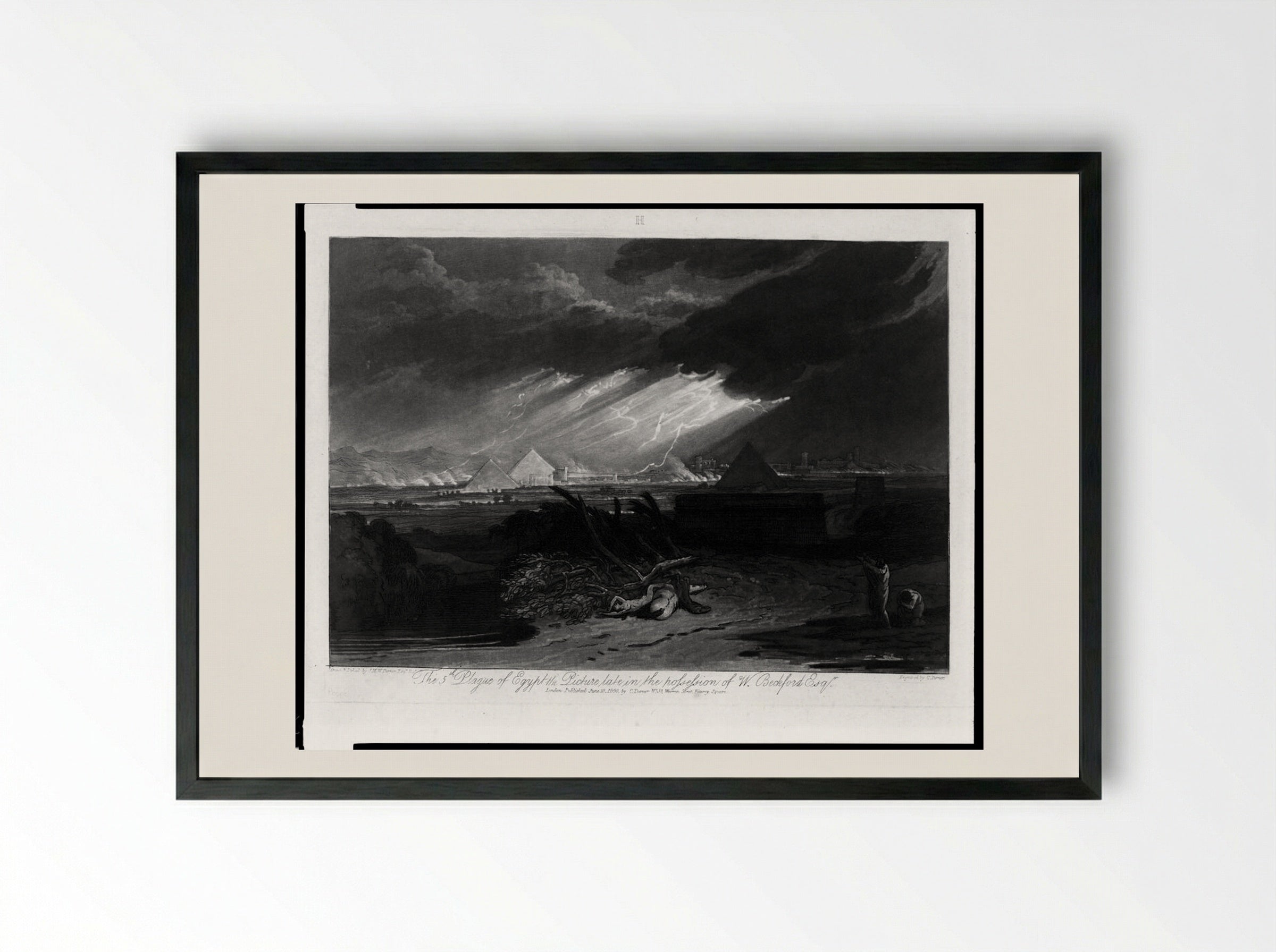 The Fifth Plague of Egypt - Charles Turner - Framed Print Black