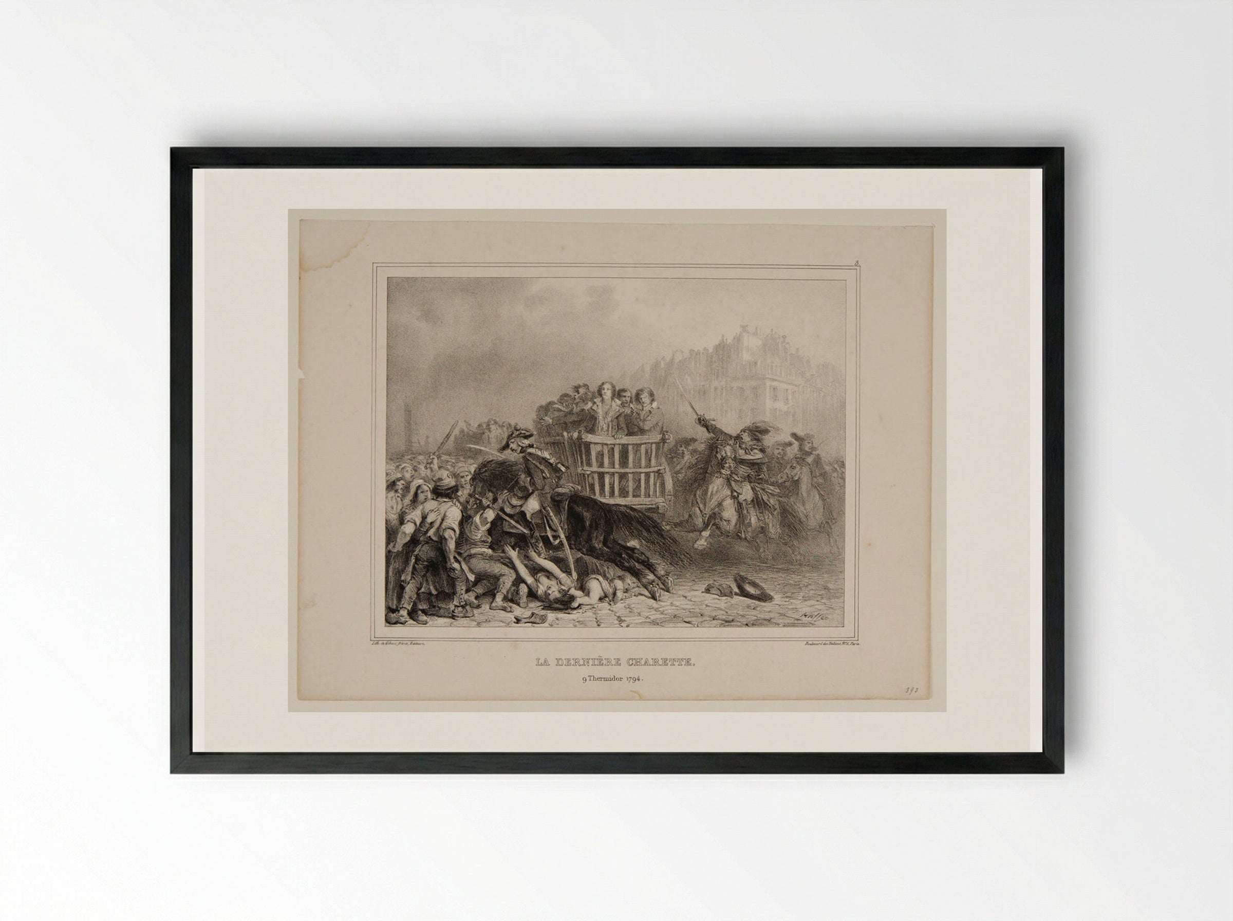 The Final Cart - Denis-Auguste-Marie Raffet - Framed Print Black