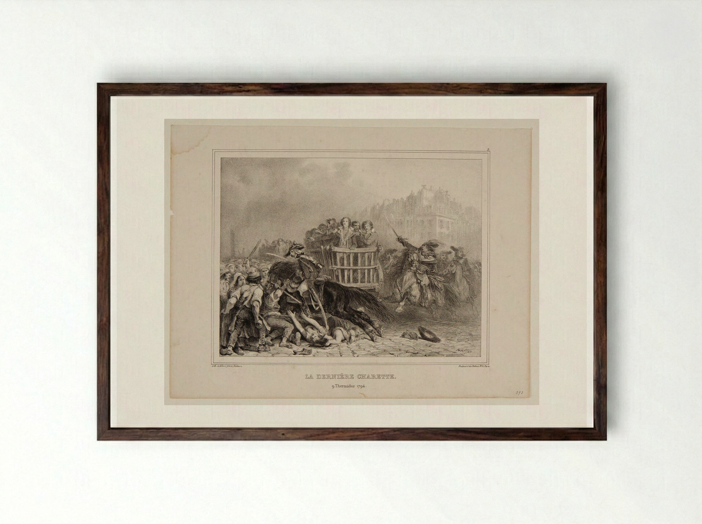 The Final Cart - Denis-Auguste-Marie Raffet - Framed Print Dark Wood