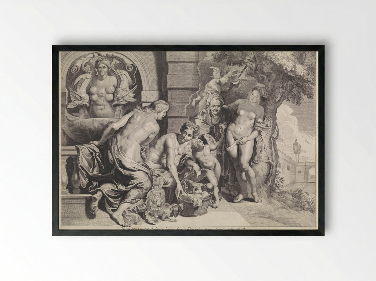 The Finding of Erichthonius - Peter Paul Rubens - Framed Print Black