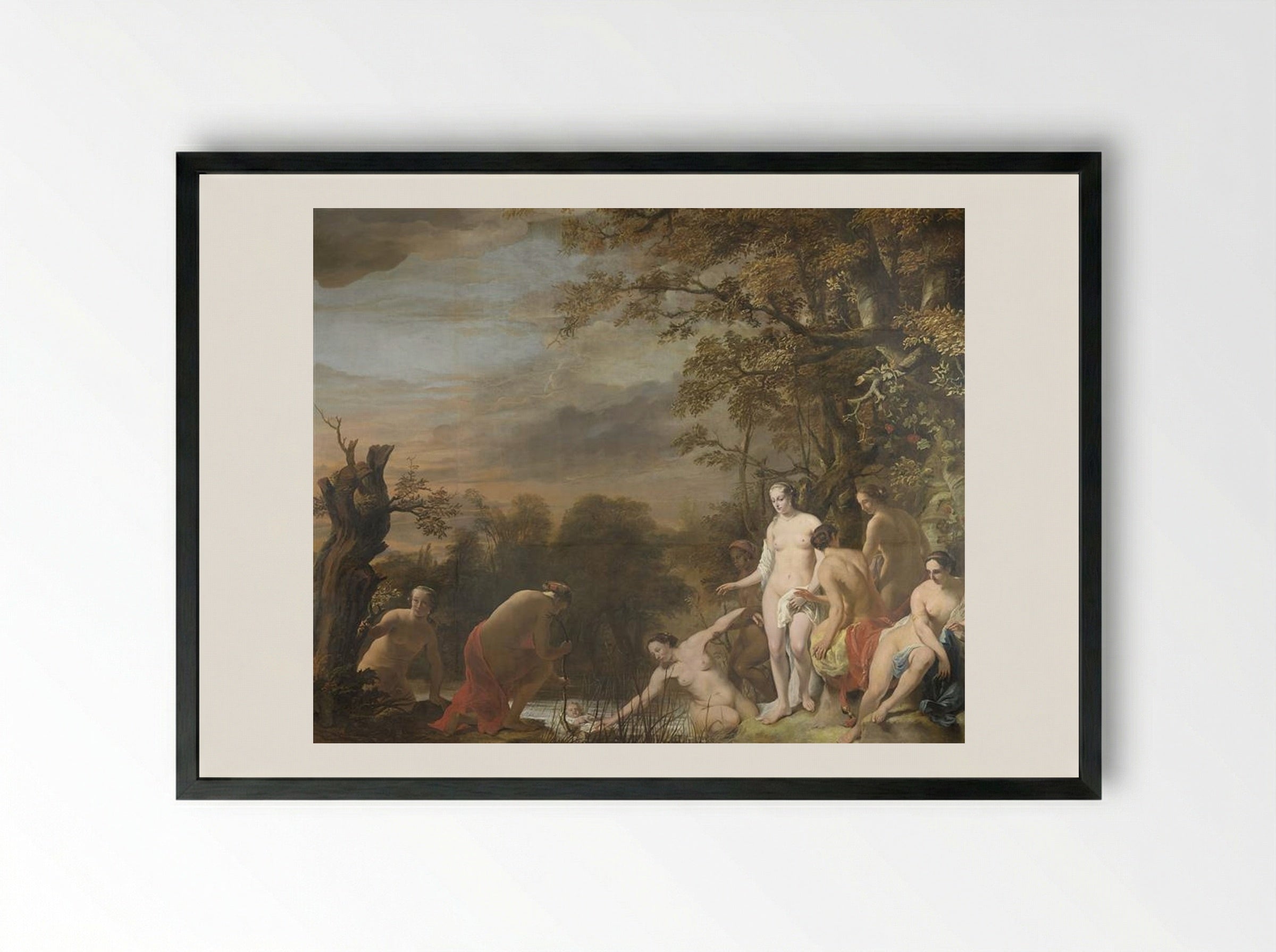 The Finding of Moses - Ferdinand Bol - Framed Print Black