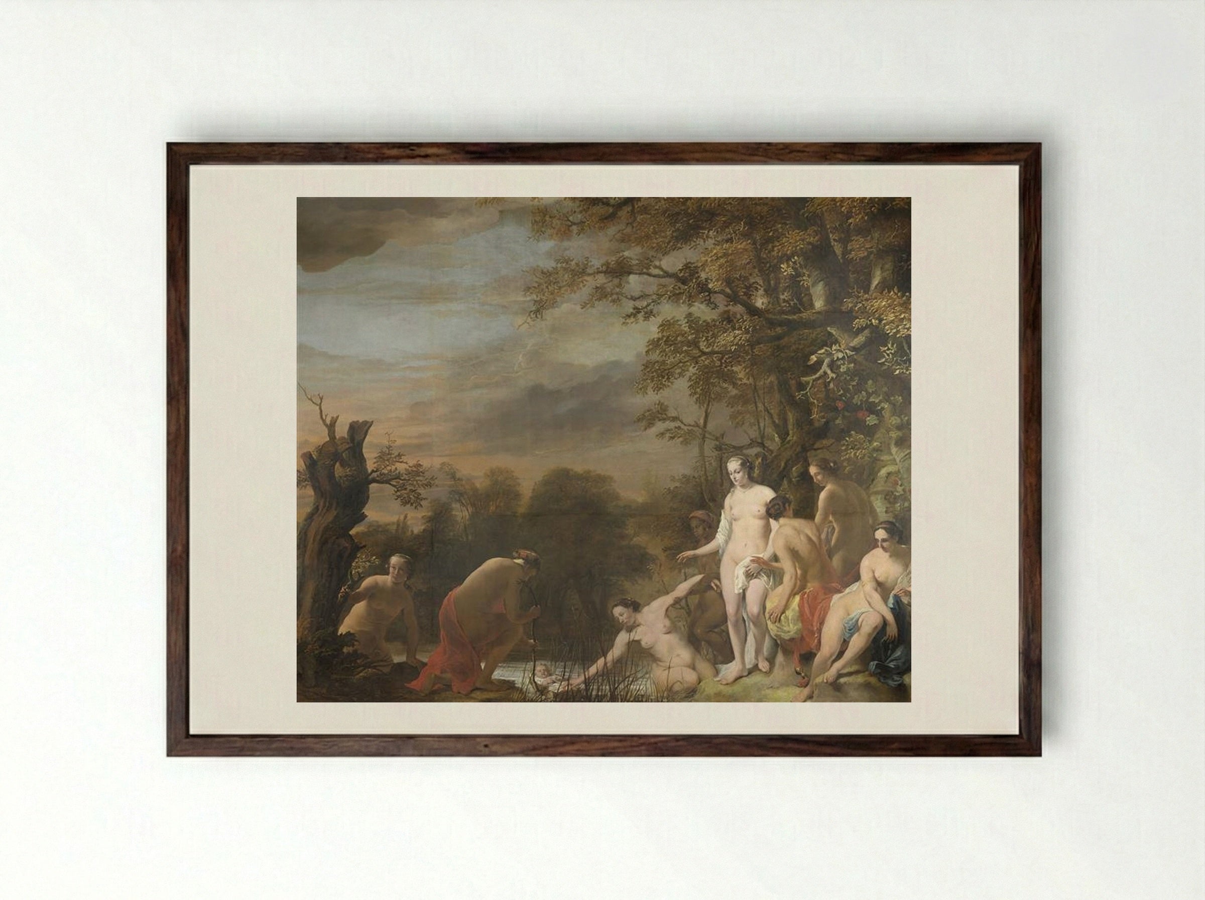 The Finding of Moses - Ferdinand Bol - Framed Print Dark Wood