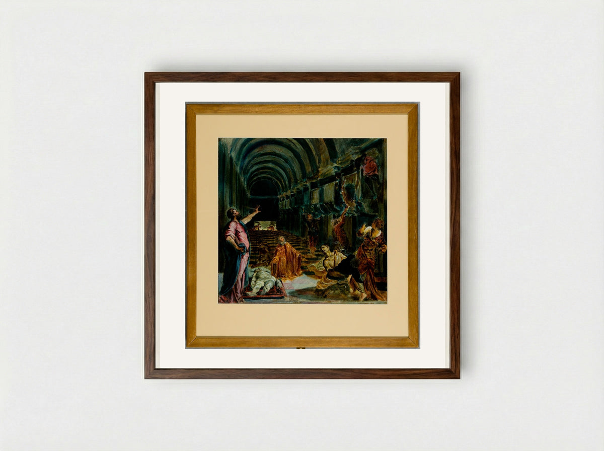 The Finding of the Body of Saint Mark - Joseph Lindon Smith - Framed Print Dark Wood