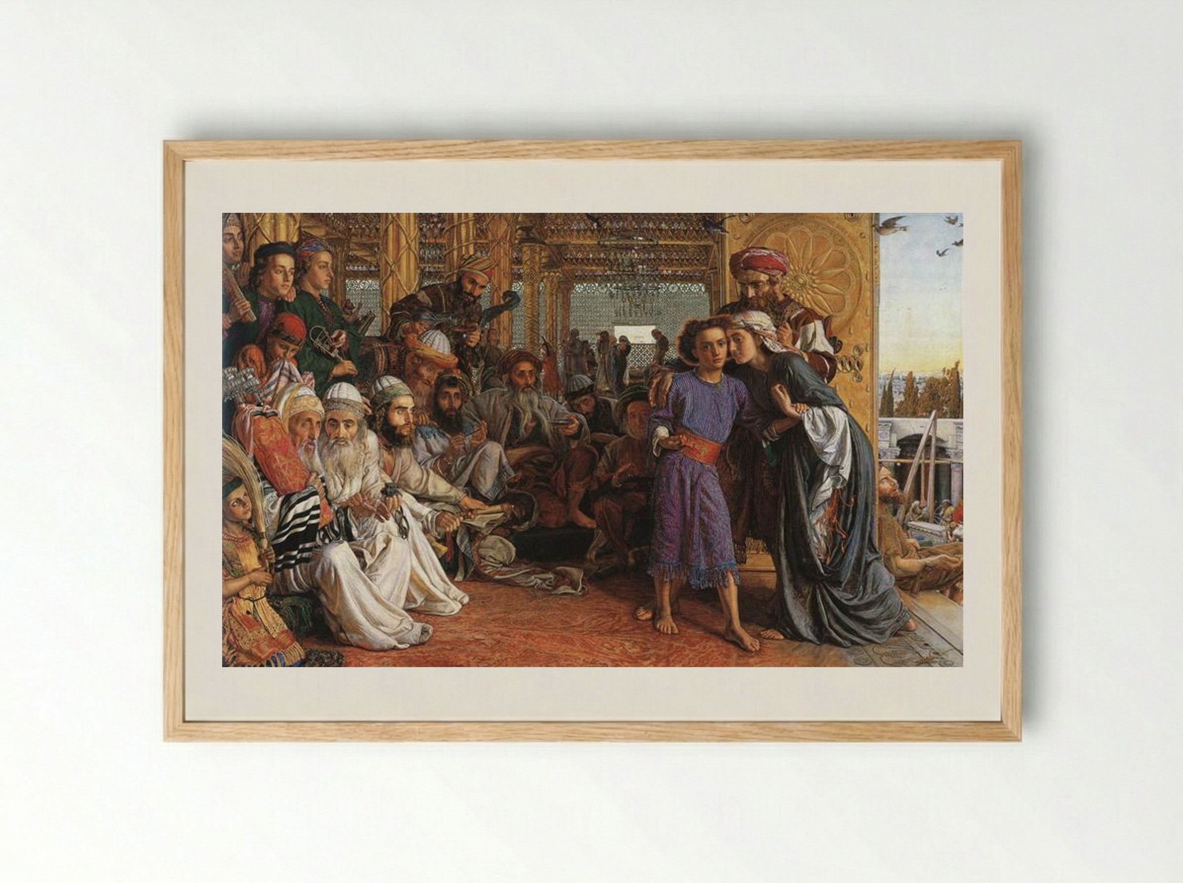 The Finding of the Saviour in the Temple - William Holman Hunt - Framed Print Wood