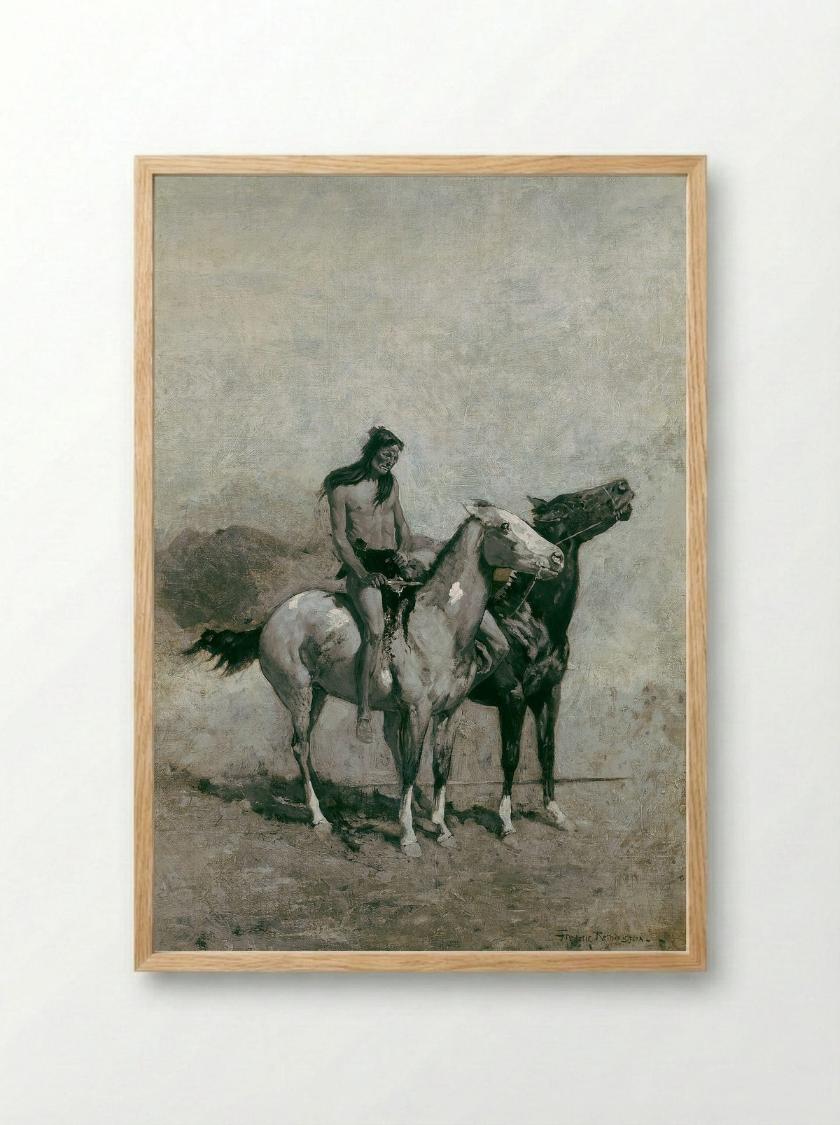 The Fire-Eater Slung His Victim Across His Pony - Frederic Remington - Framed Print Wood
