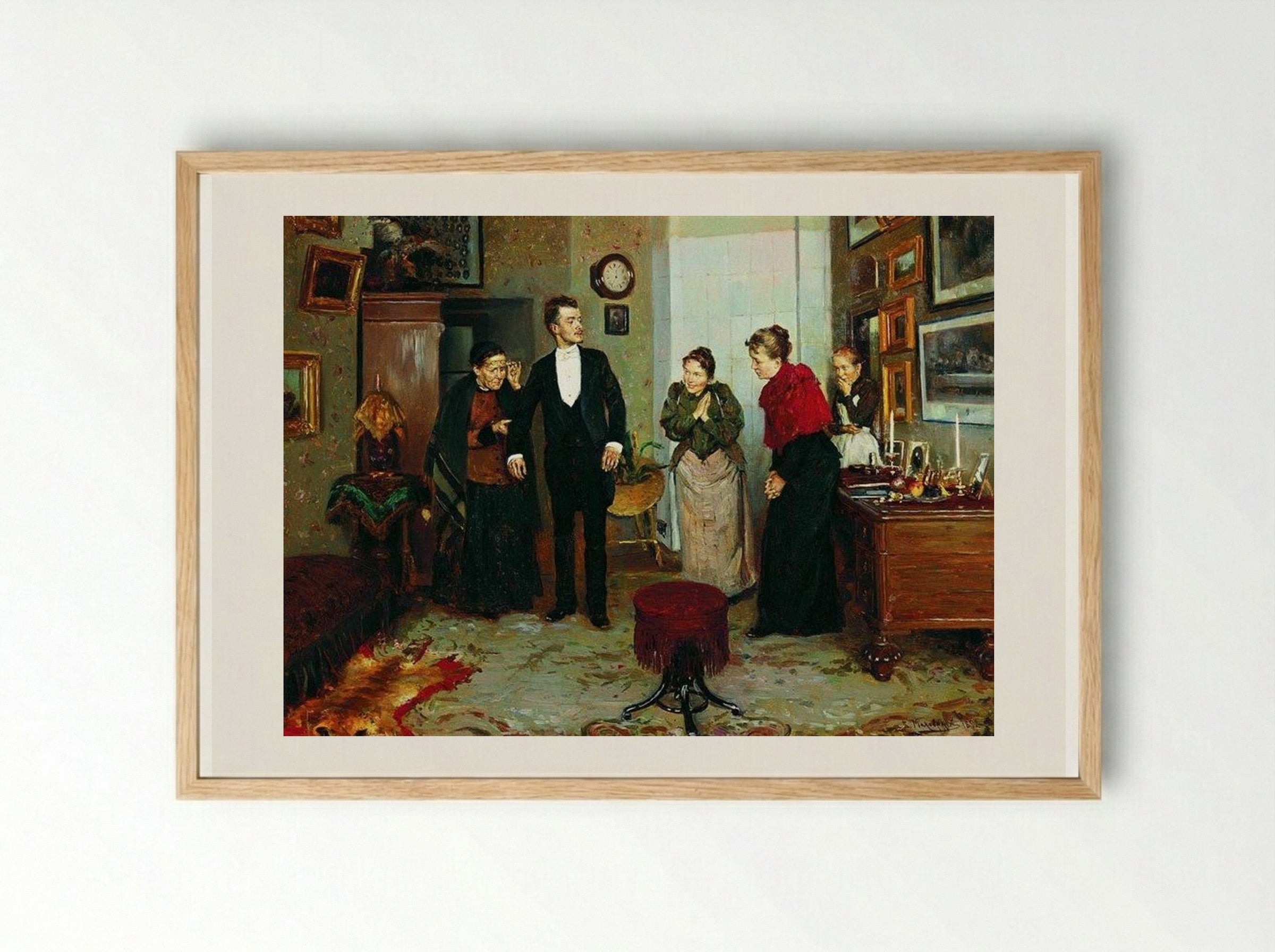 The First Coat - Vladimir Makovsky - Framed Print Wood