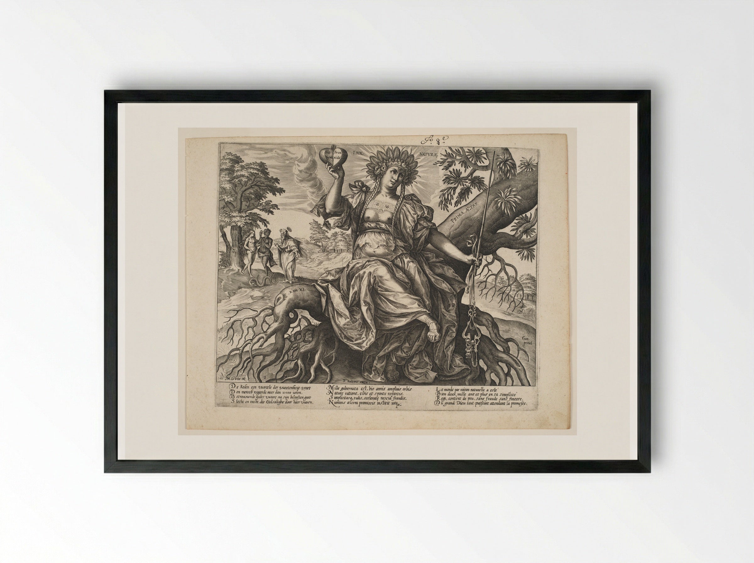 The First Era: Natural Law - Hieronymus Wierix - Framed Print Black