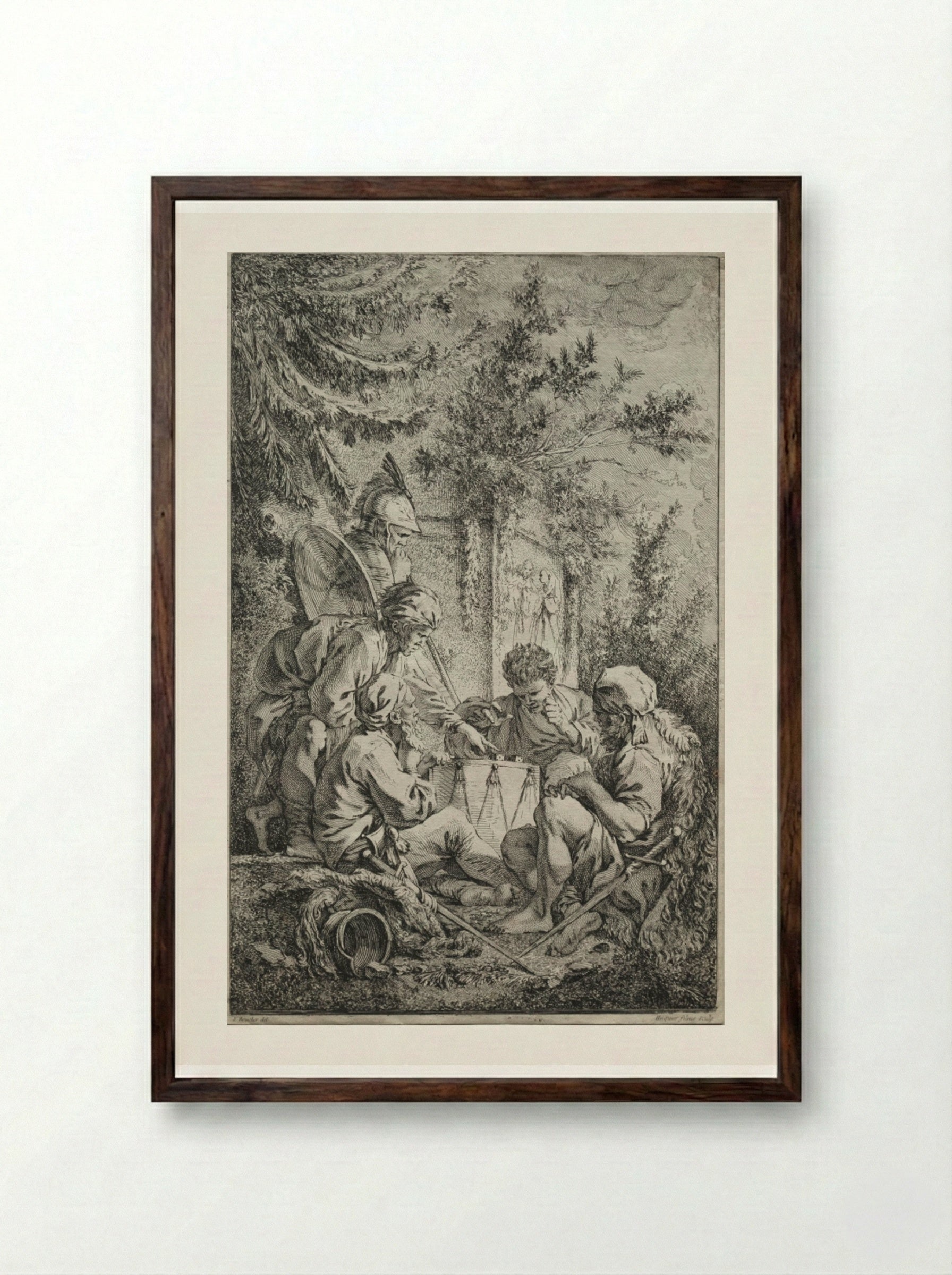 The First Guard - Gabriel Huquier - Framed Print Dark Wood