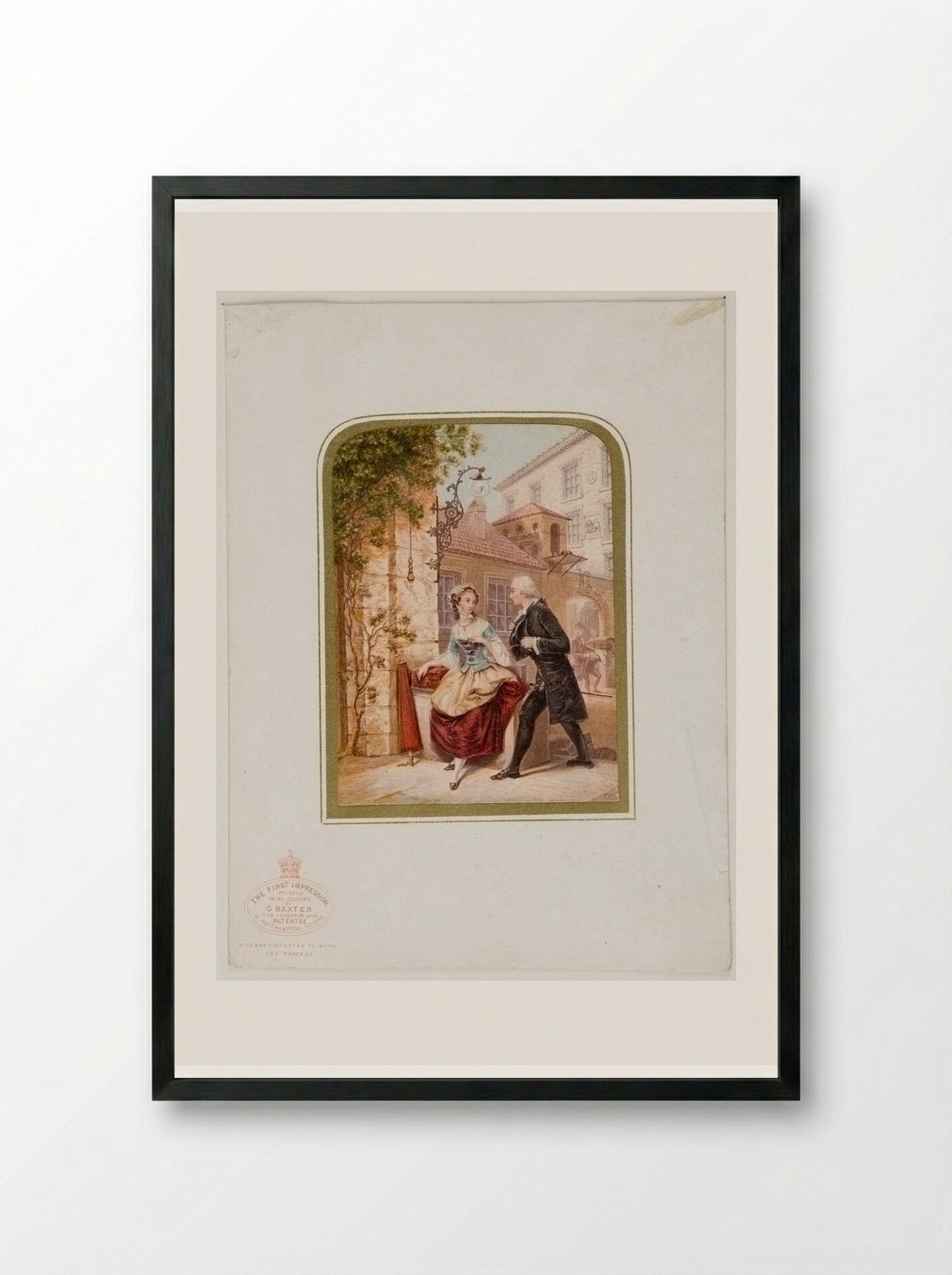 The First Impression - George Baxter - Framed Print Black