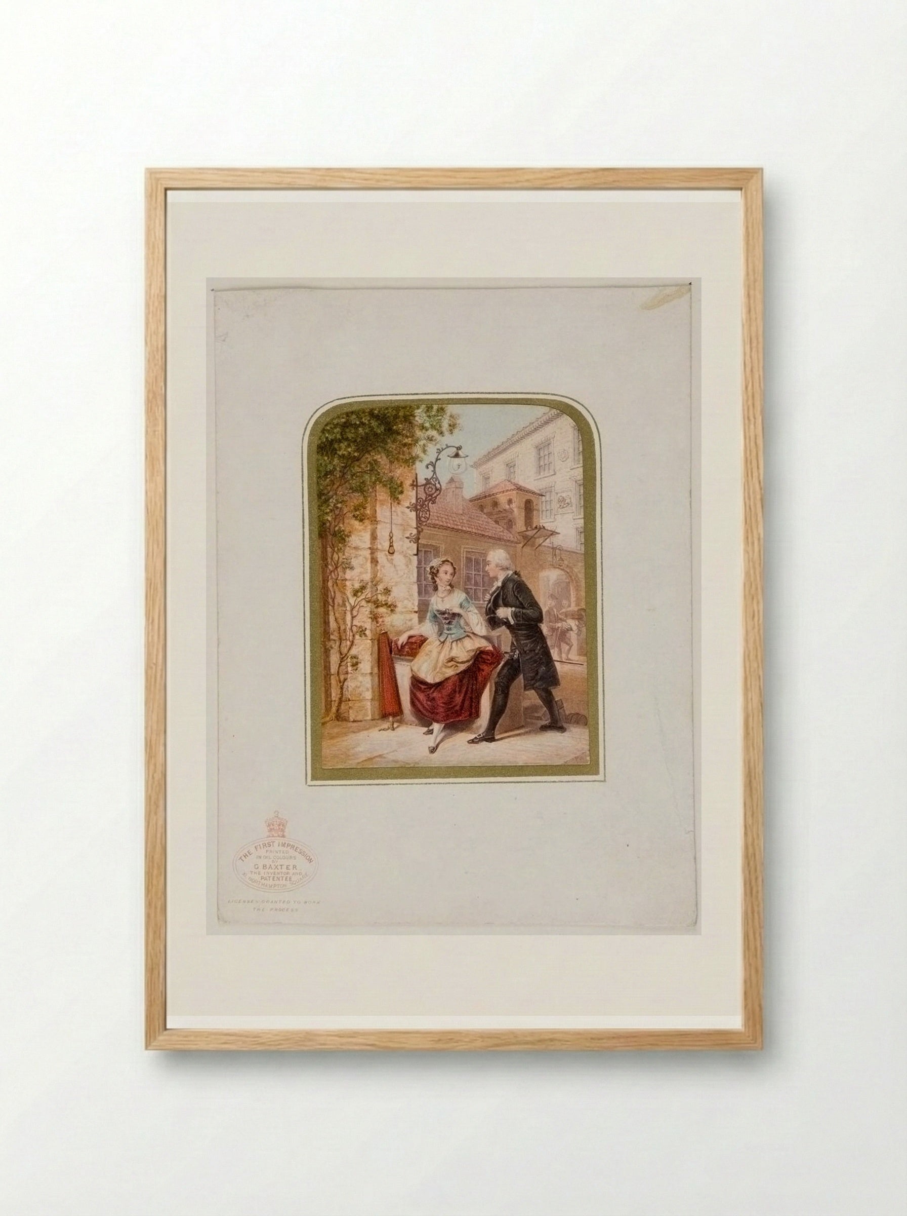 The First Impression - George Baxter - Framed Print Wood