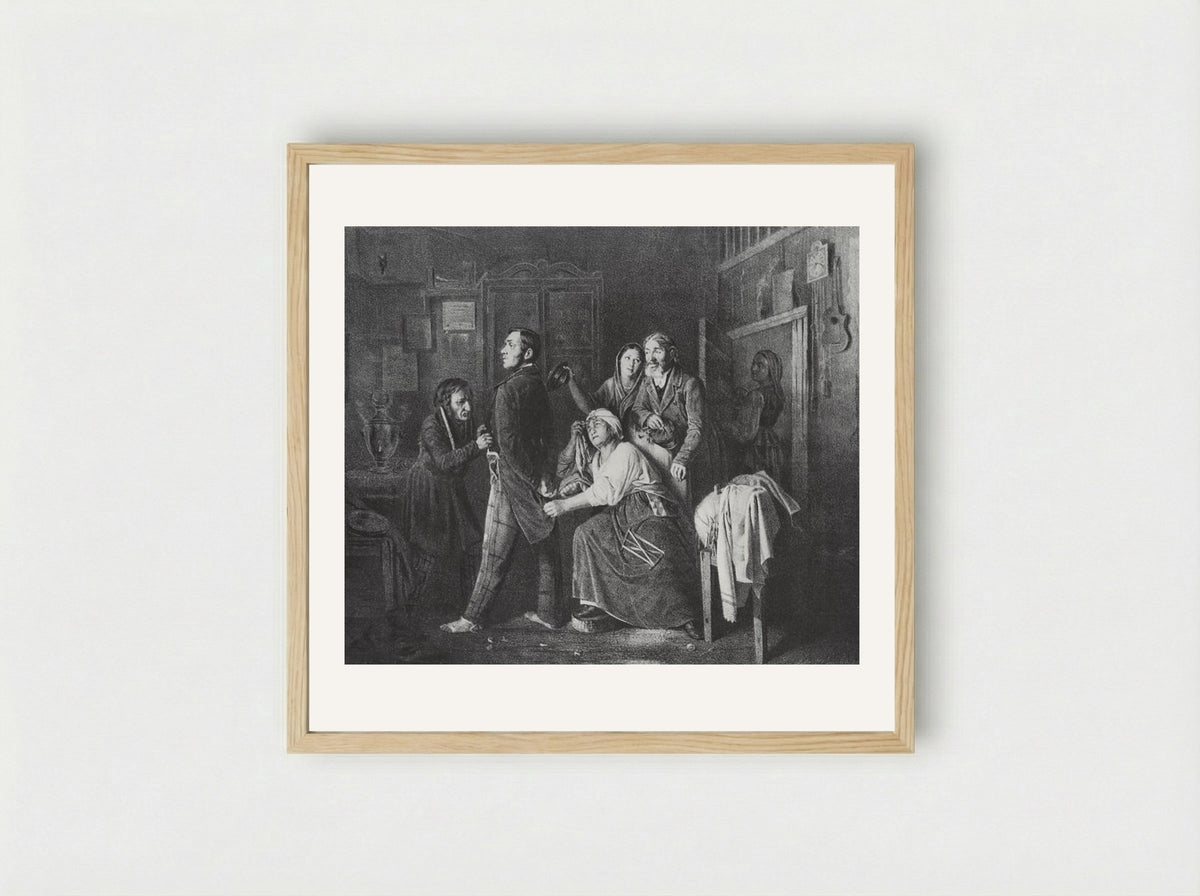 The First Rank. Son of a Sacristan, Promoted to Collegiate Registrar - Vasily Perov - Framed Print Wood