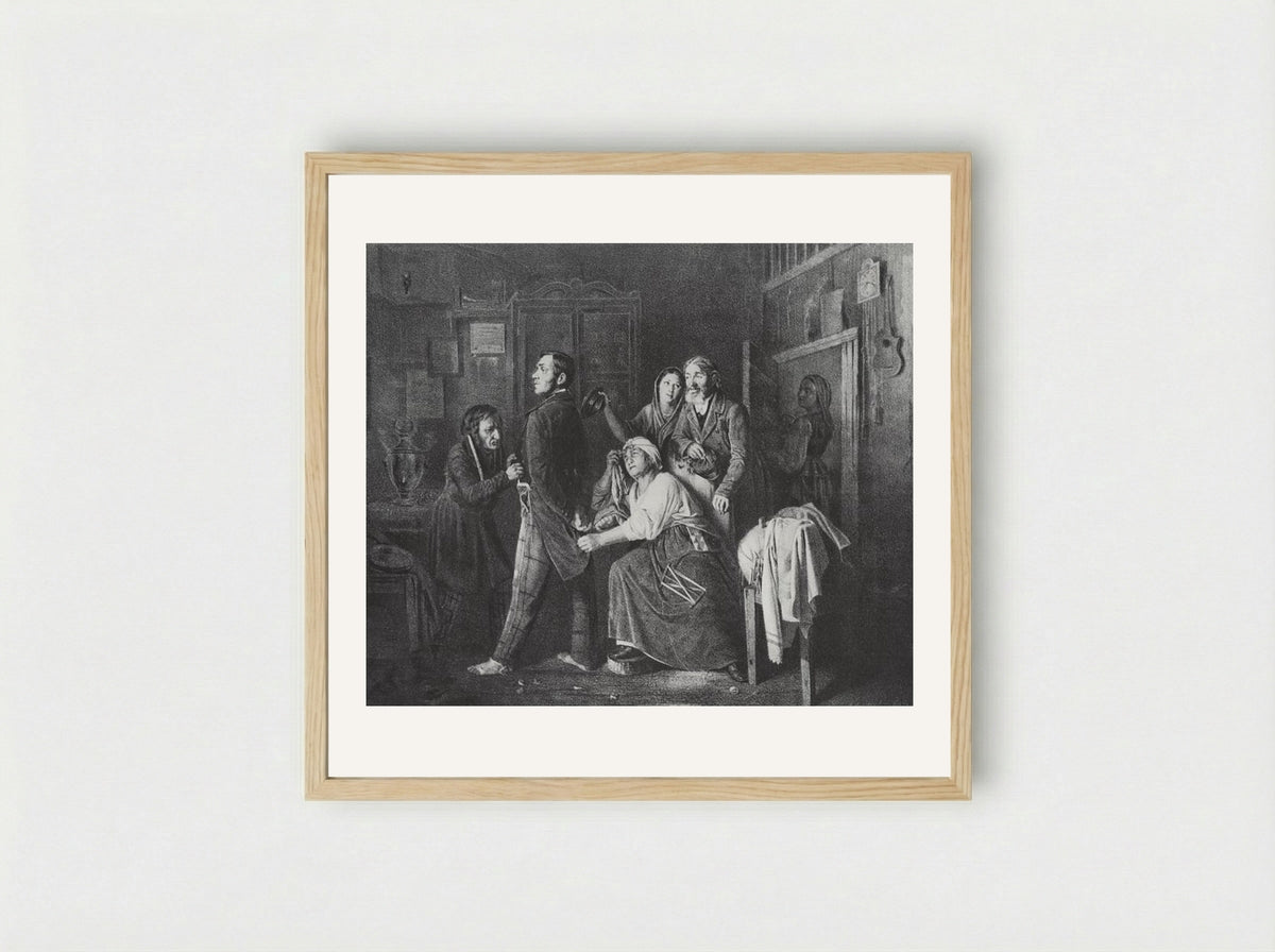 The First Rank. Son of a Sacristan, Promoted to Collegiate Registrar - Vasily Perov - Framed Print Wood
