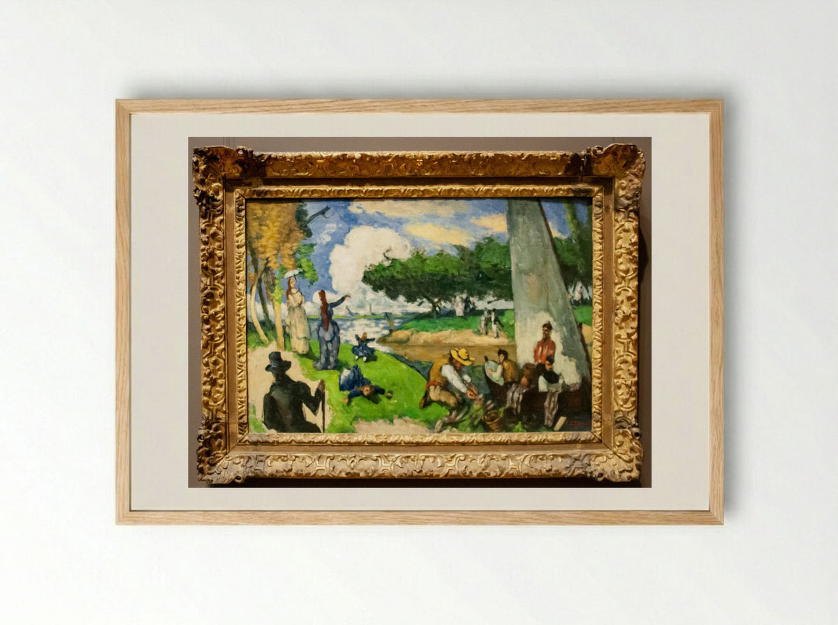 The Fishermen (Fantastic Scene) - Paul Cézanne - Framed Print Wood