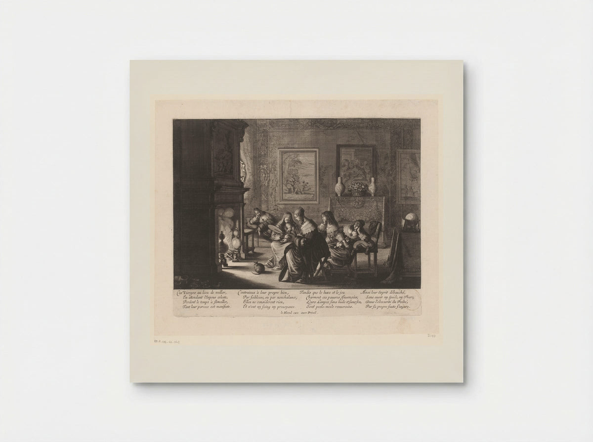 The Five Foolish Virgins Resting by the Fire - Abraham Bosse - Poster