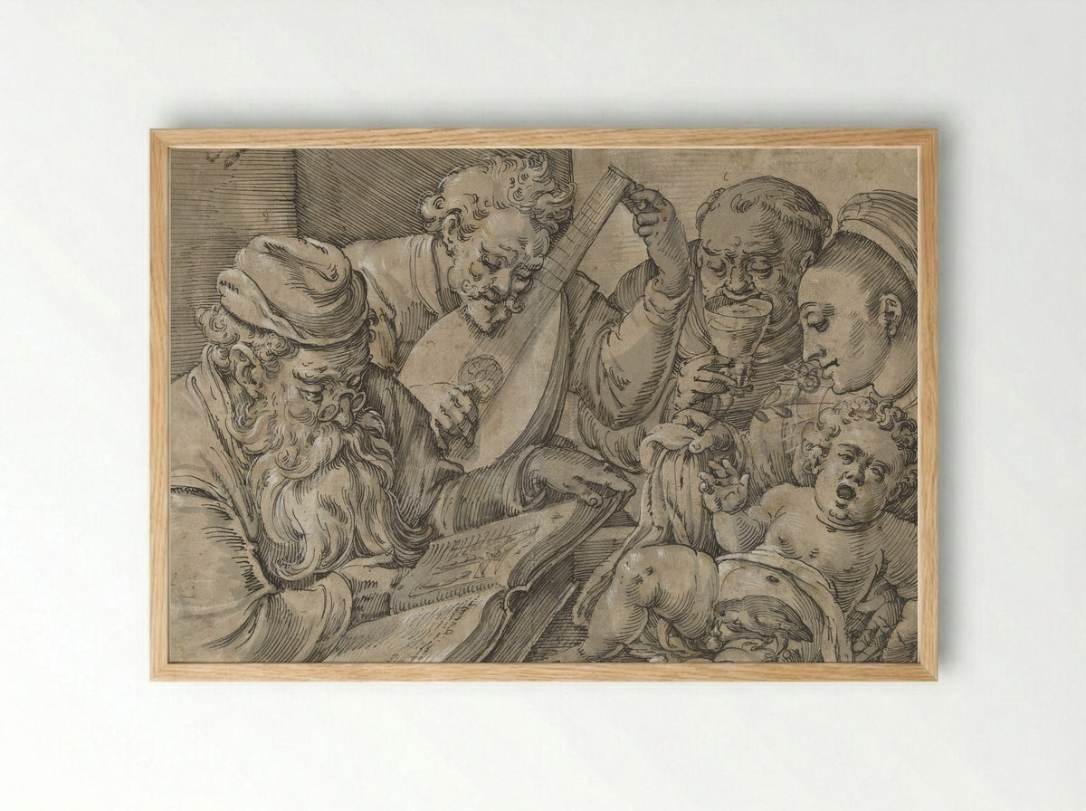 The Five Senses and the Five Ages of Man - Anton Möller - Framed Print Wood