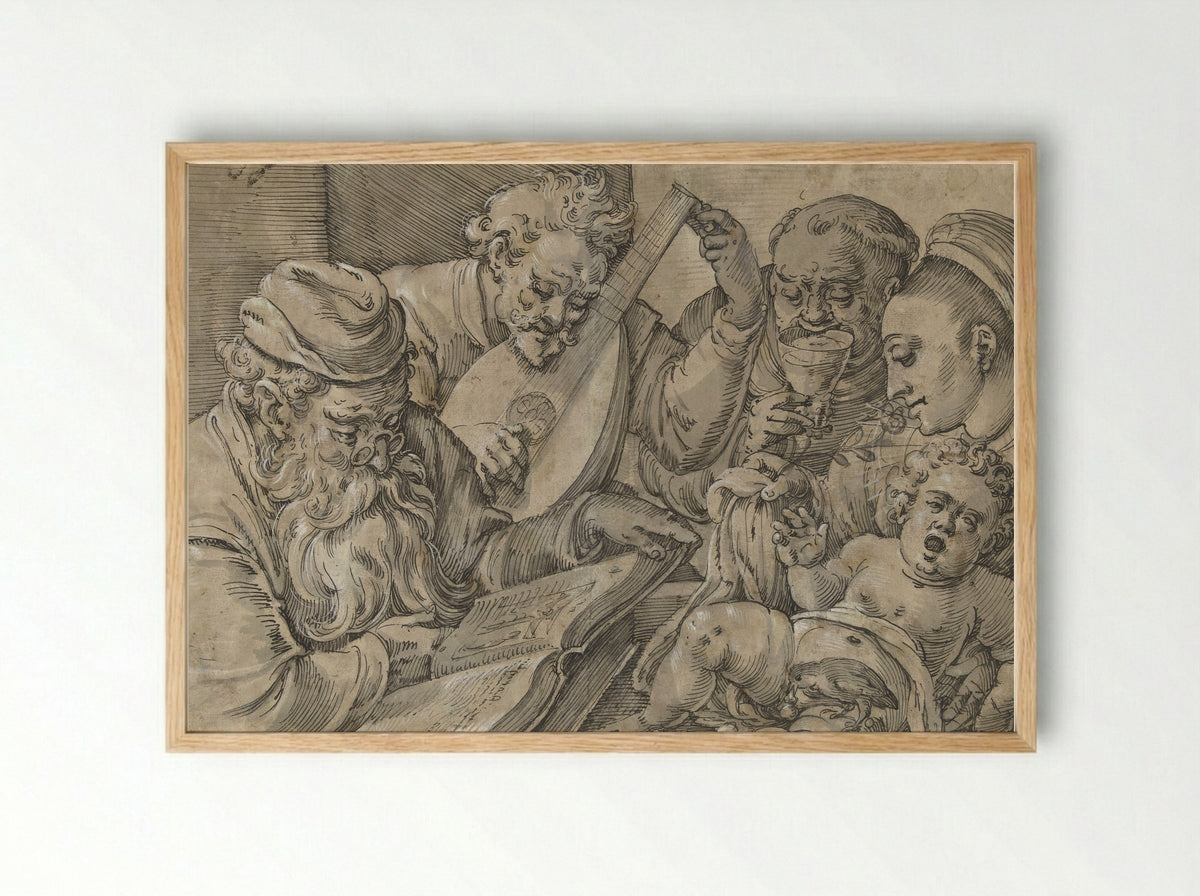 The Five Senses and the Five Ages of Man - Anton Möller - Framed Print Wood