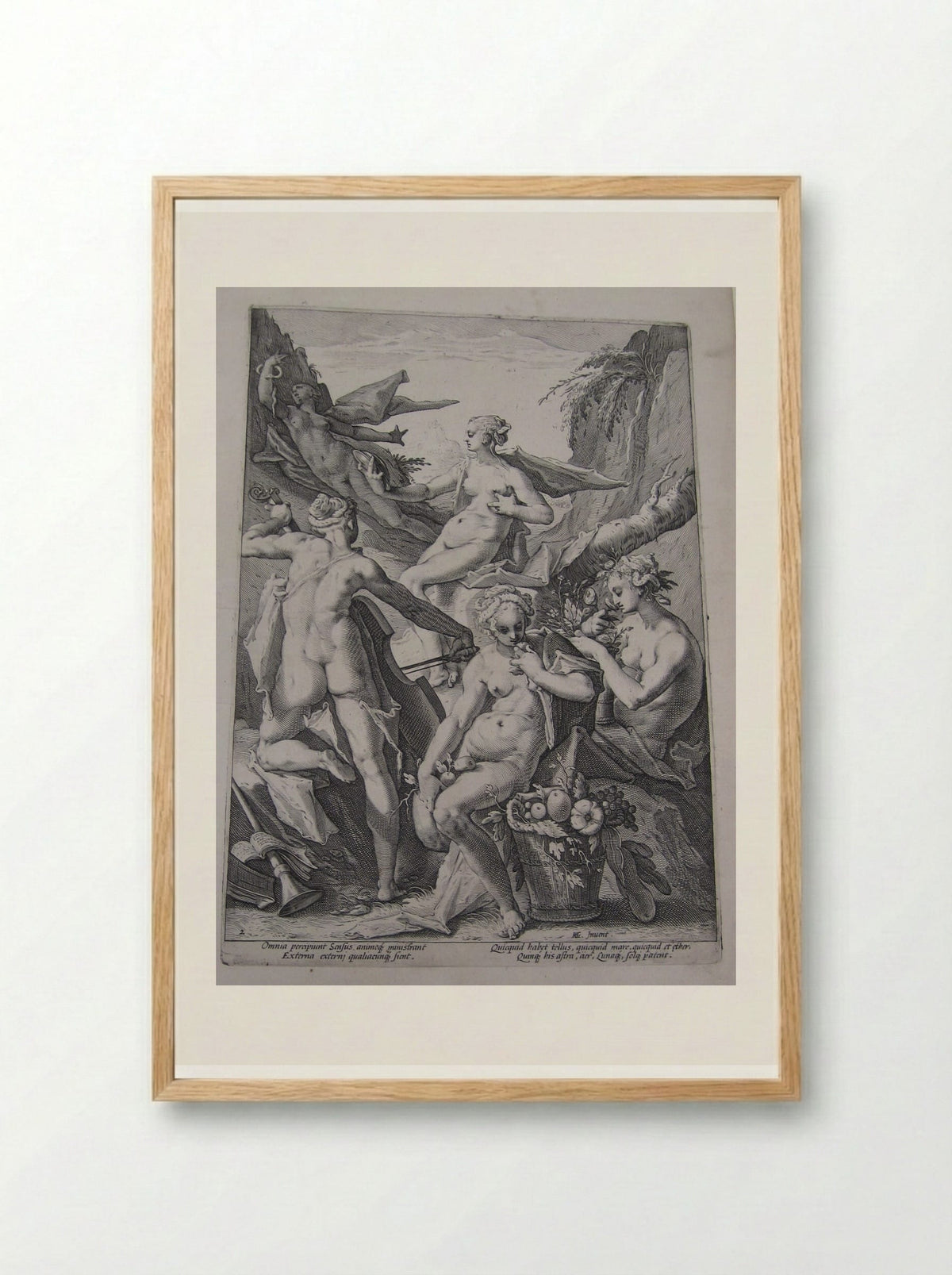 The Five Senses - Jacob Matham - Framed Print Wood