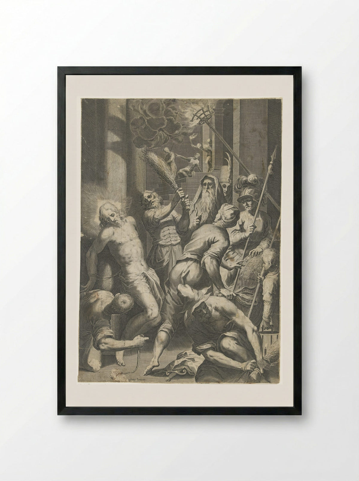 The Flagellation of Christ - Aegidius Sadeler (II) - Framed Print Black