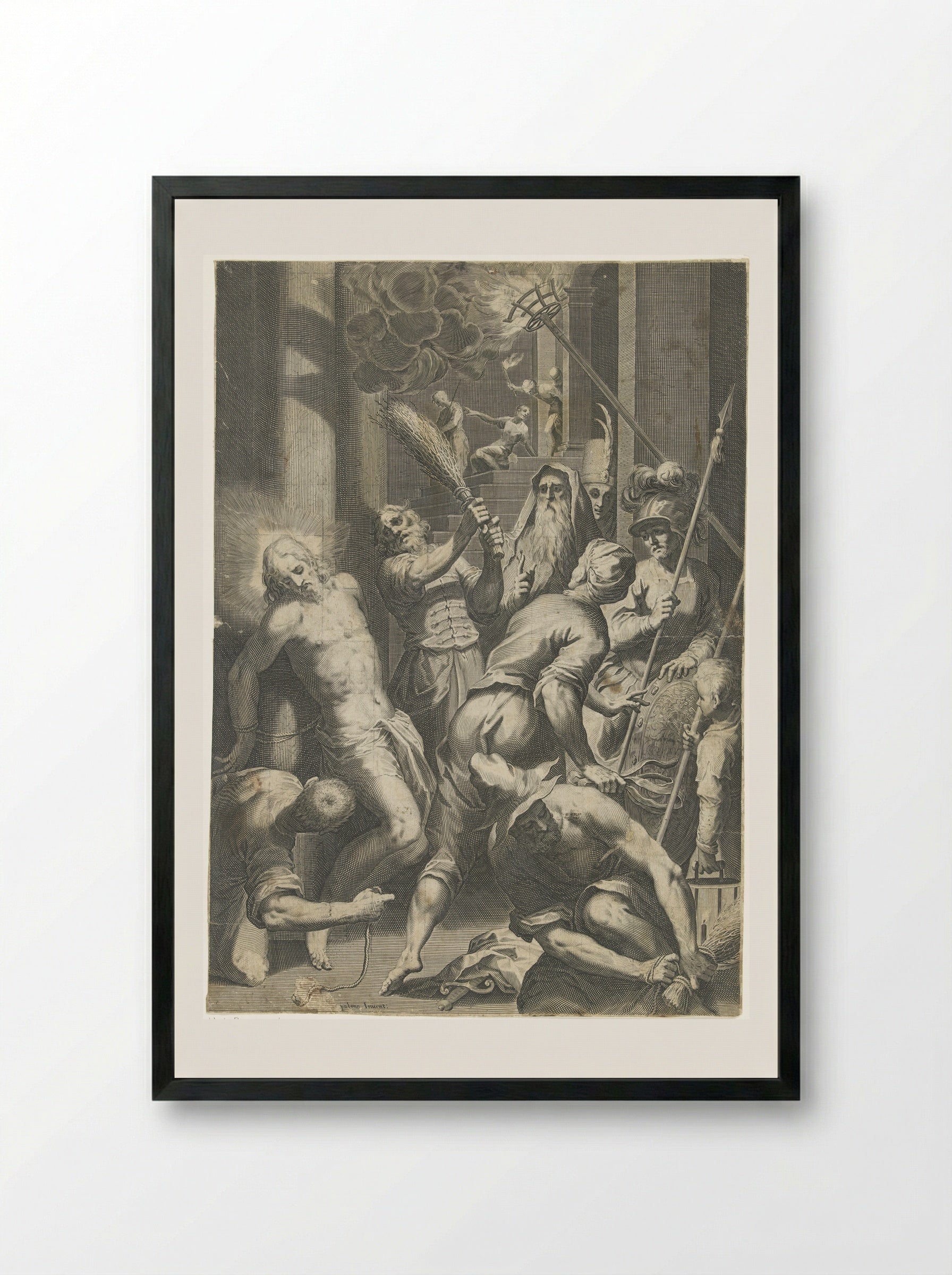 The Flagellation of Christ - Aegidius Sadeler (II) - Framed Print Black