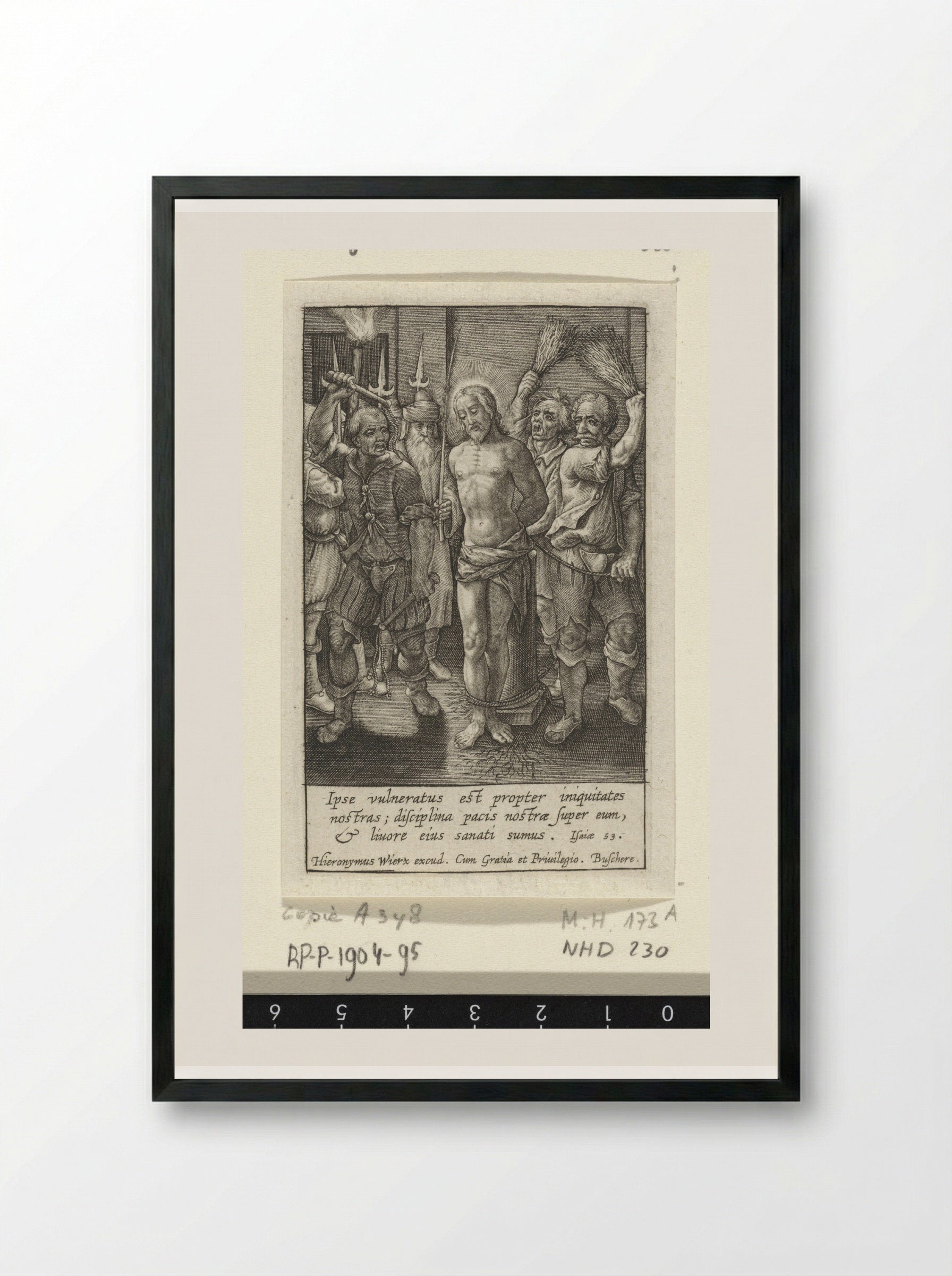 The Flagellation of Christ - Hieronymus Wierix - Framed Print Black