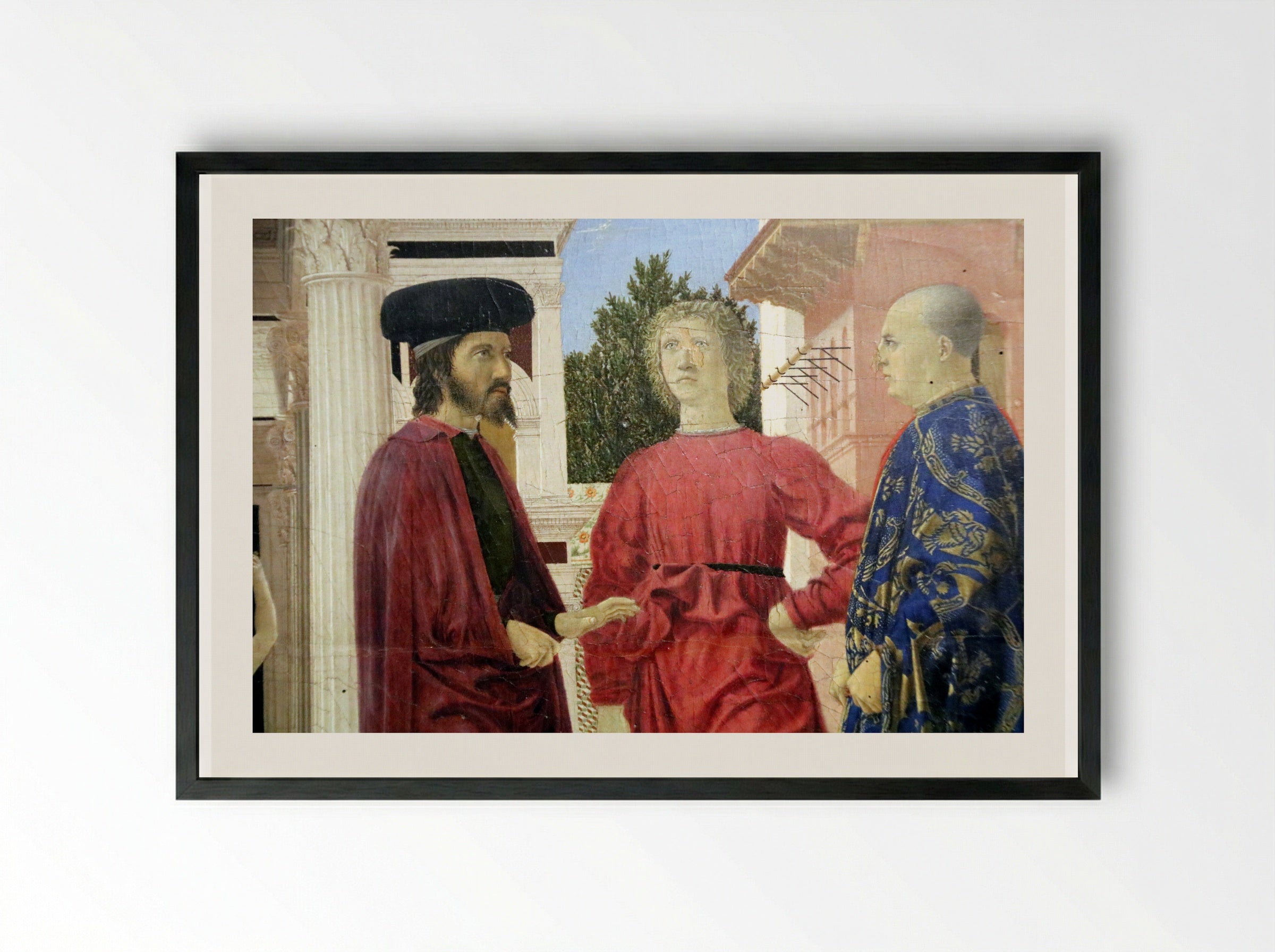 The Flagellation of Christ - Piero della Francesca - Framed Print Black