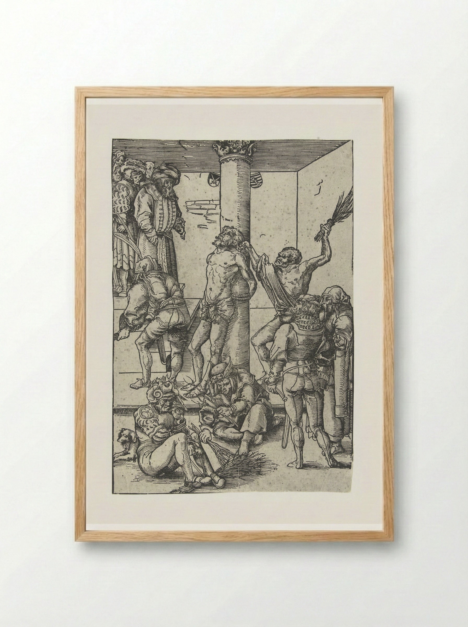 The Flagellation of Christ - Lucas Cranach the Elder - Framed Print Wood