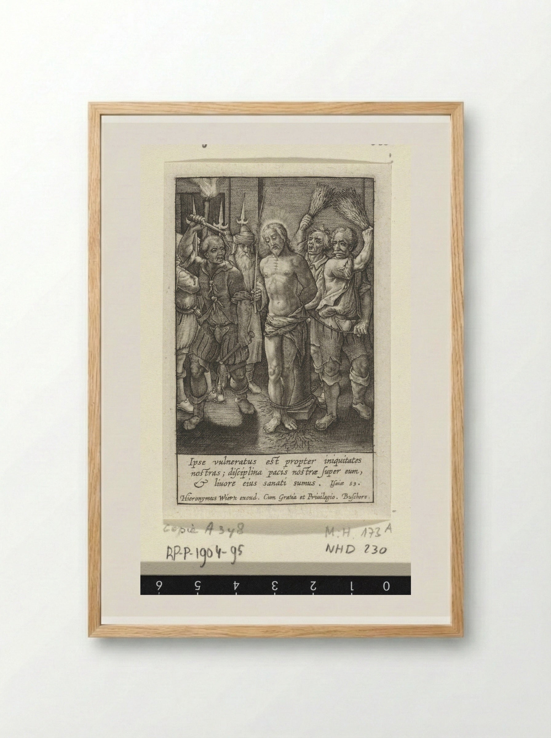 The Flagellation of Christ - Hieronymus Wierix - Framed Print Wood