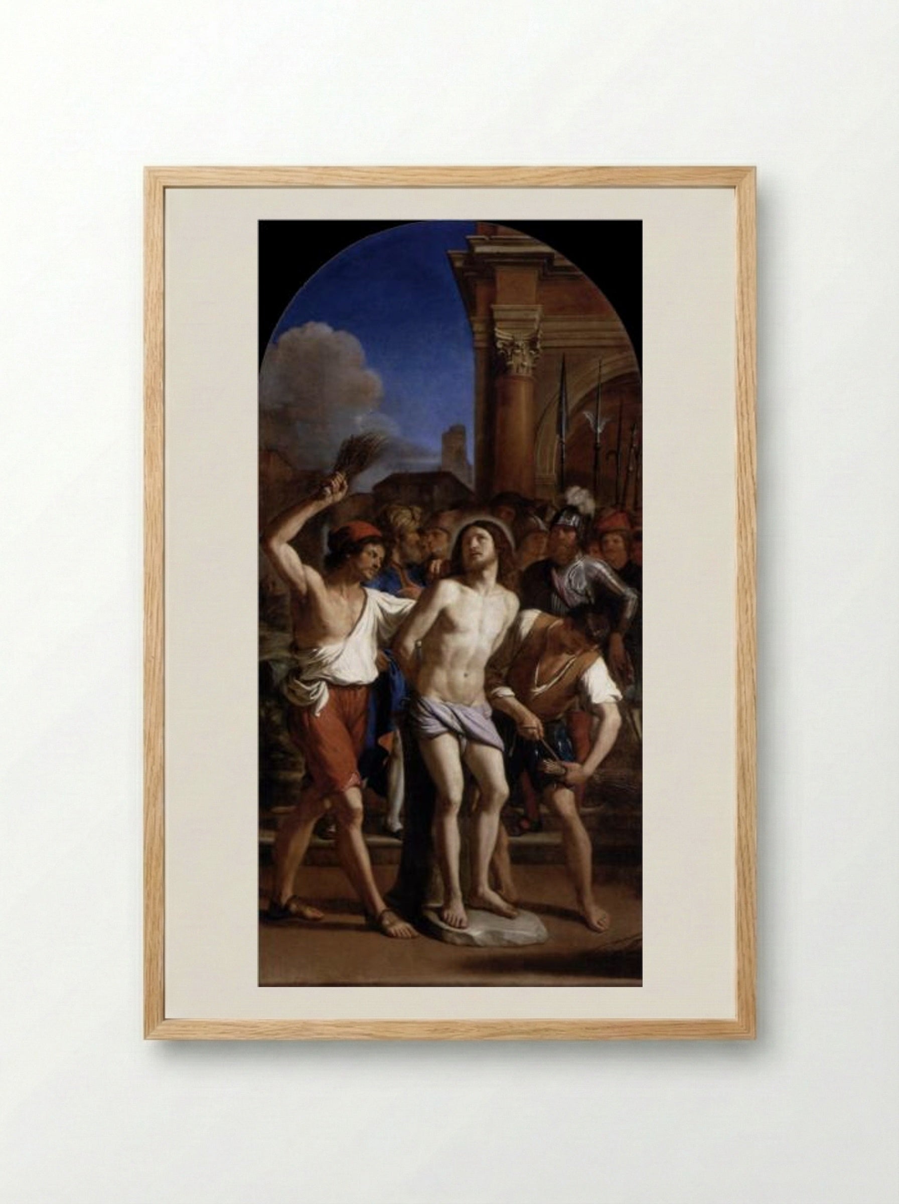 The Flagellation of Christ - Guercino - Framed Print Wood