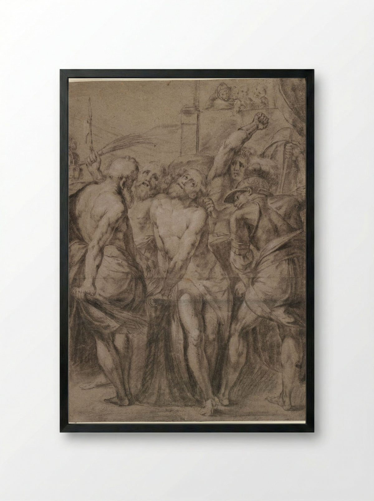 The Flagellation - Giulio Cesare Procaccini - Framed Print Black