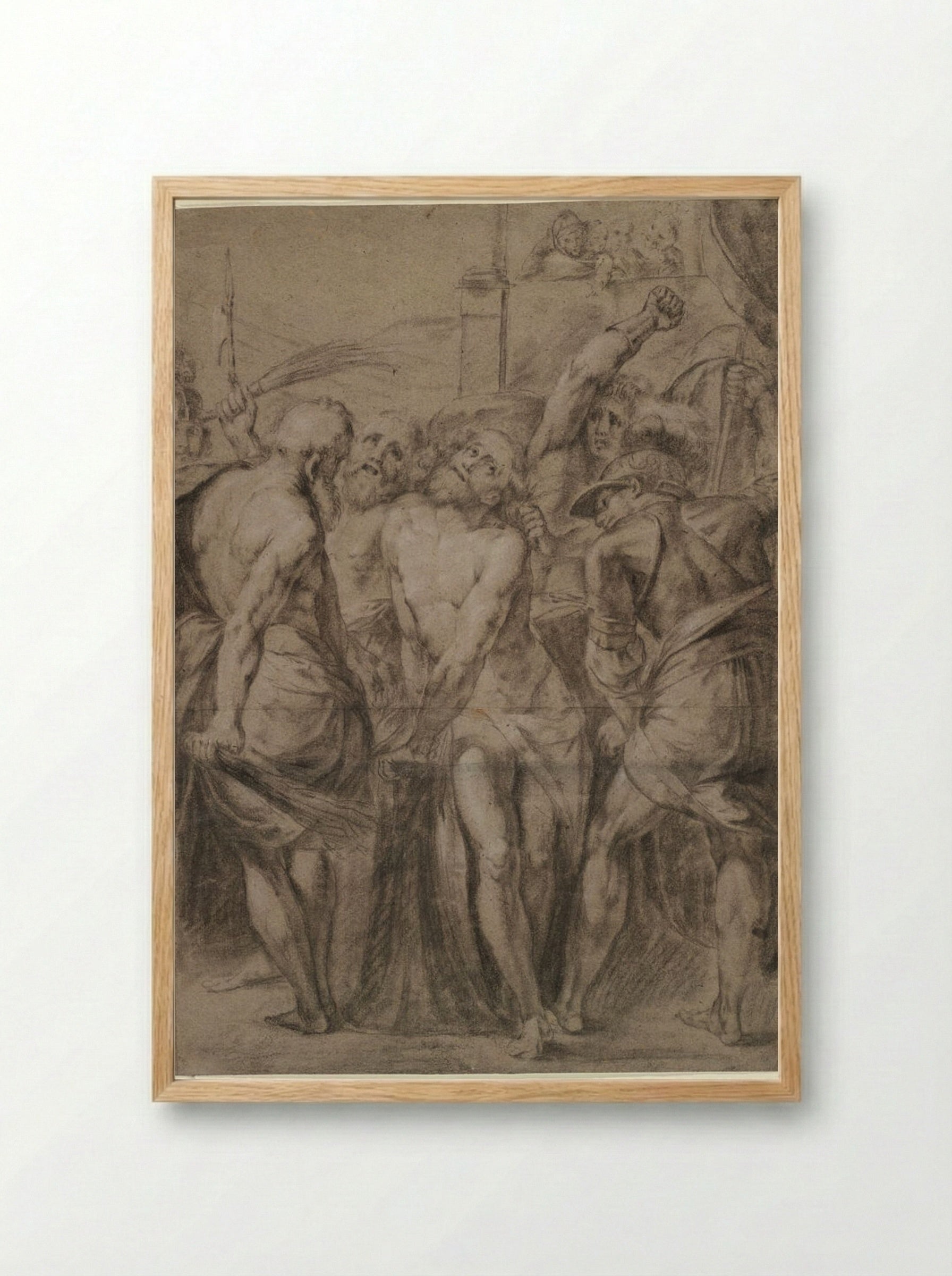 The Flagellation - Giulio Cesare Procaccini - Framed Print Wood