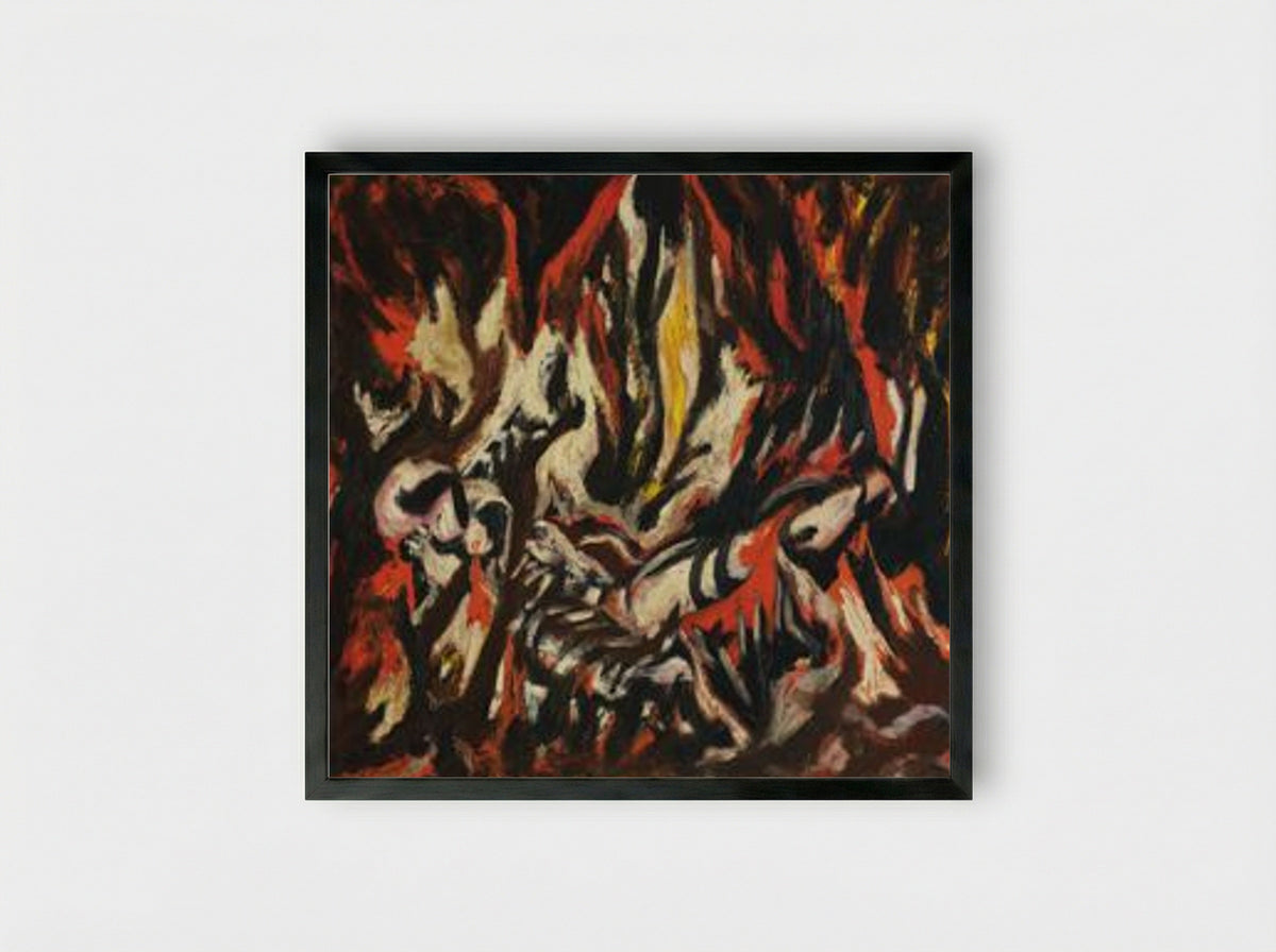The Flame - Jackson Pollock - Framed Print Black