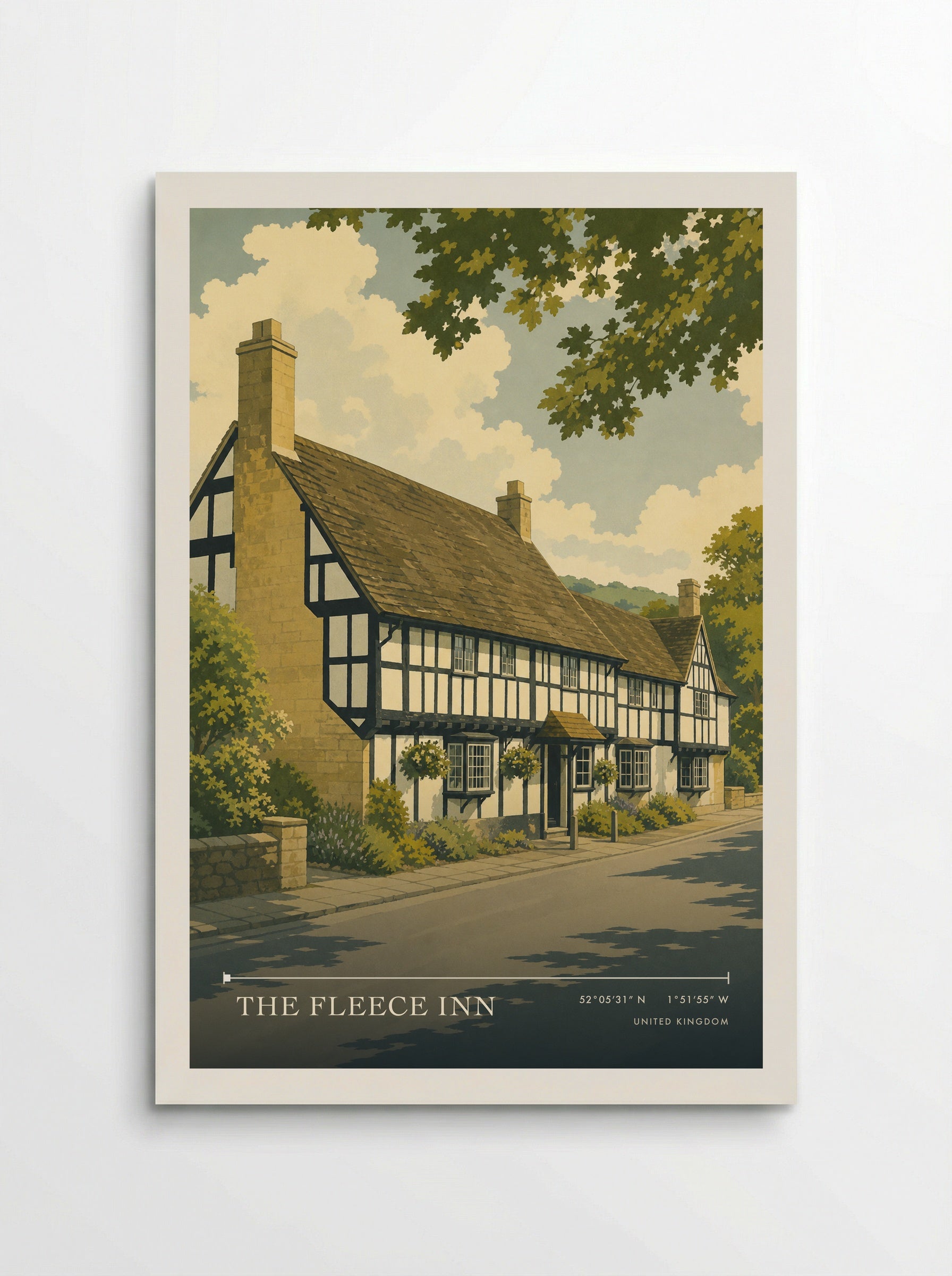 The Fleece Inn United Kingdom Travel Poster - Poster