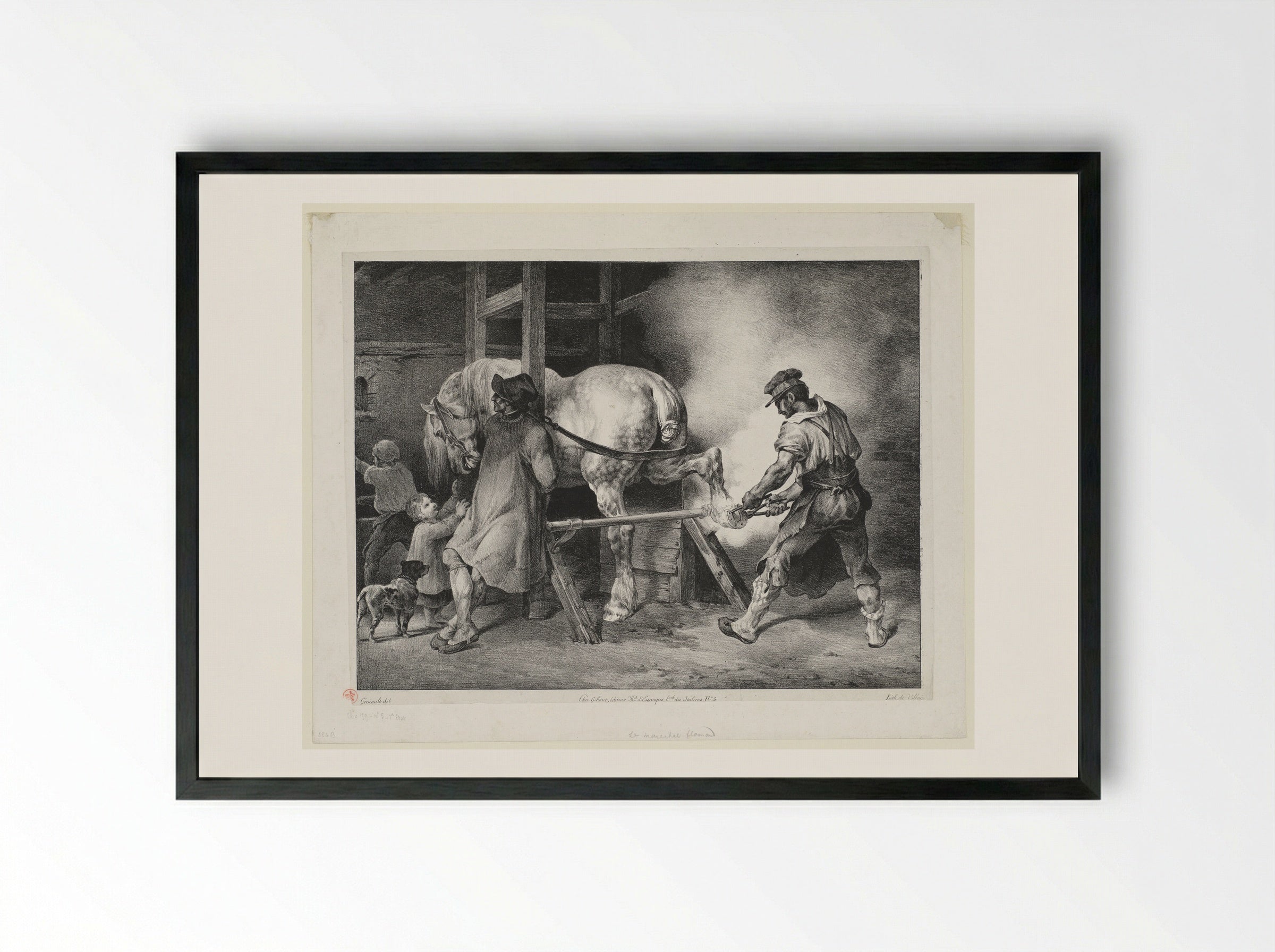 The Flemish Blacksmith - Théodore Géricault - Framed Print Black
