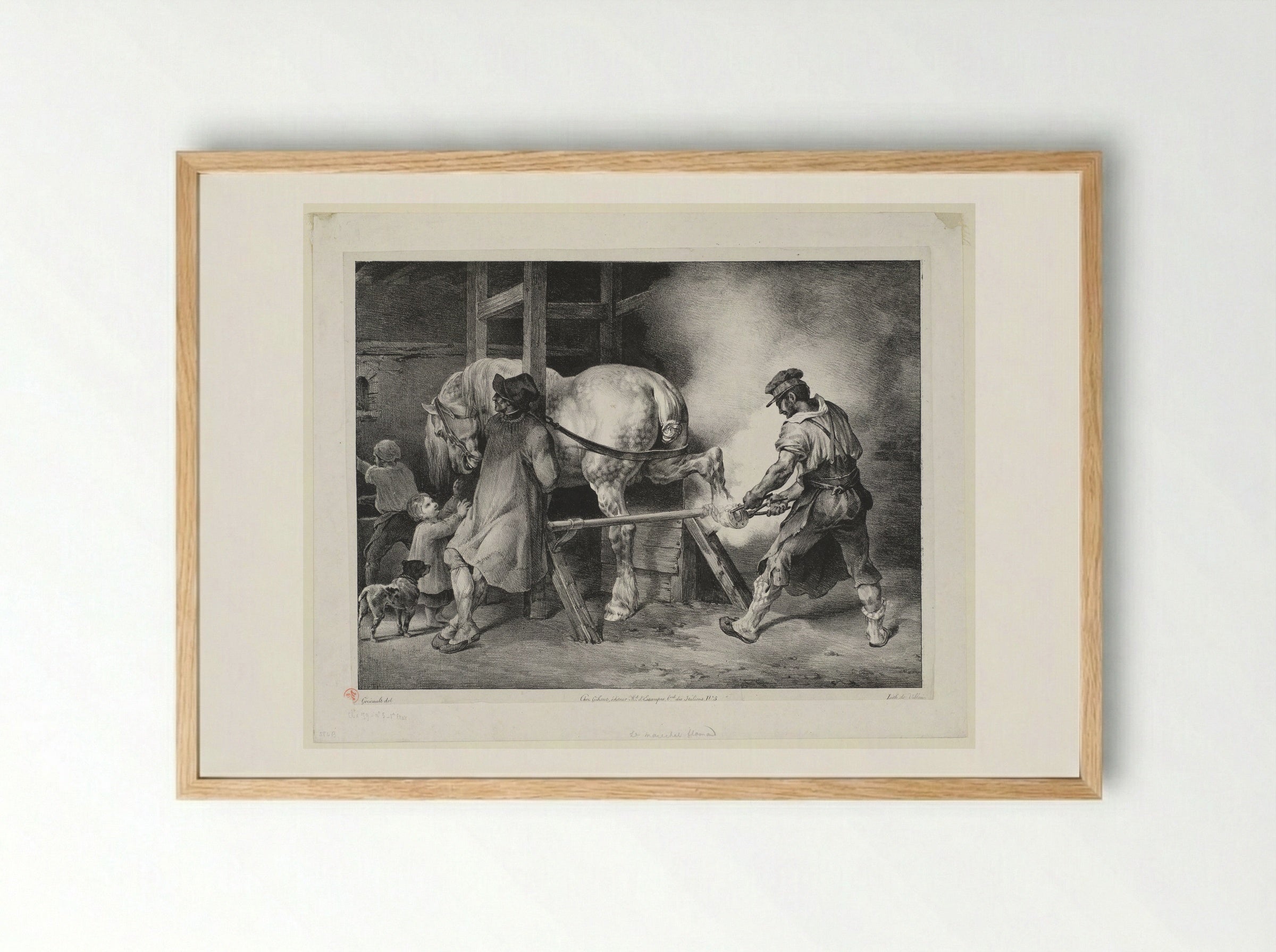 The Flemish Blacksmith - Théodore Géricault - Framed Print Wood