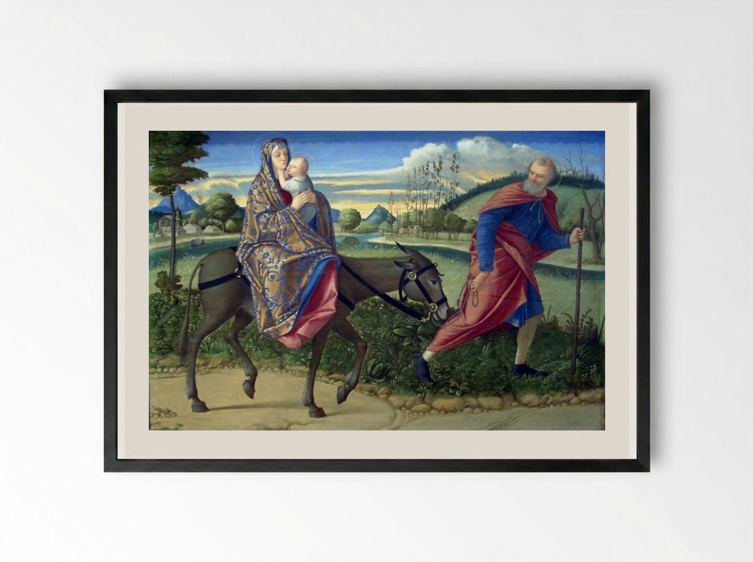 The Flight into Egypt - Vittore Carpaccio - Framed Print Black