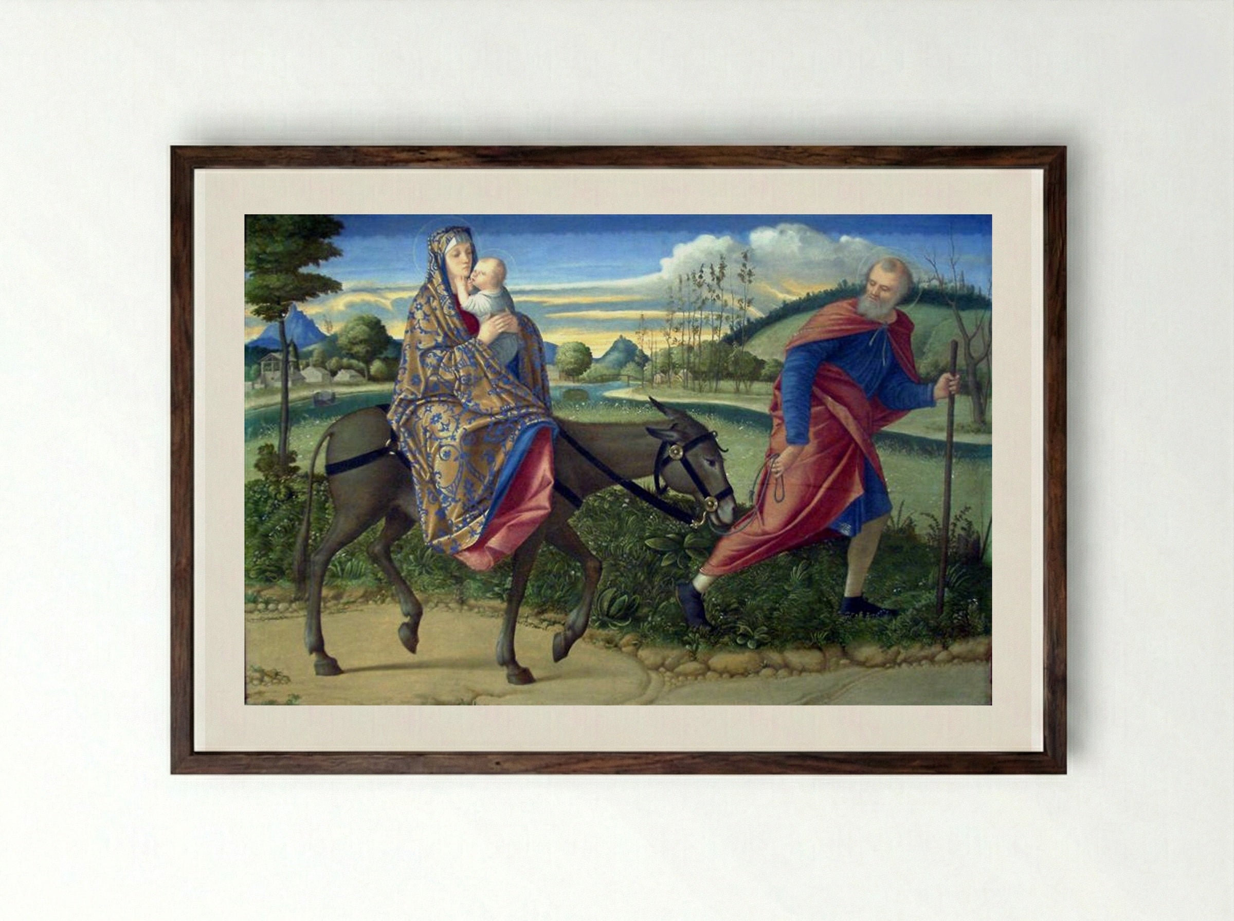 The Flight into Egypt - Vittore Carpaccio - Framed Print Dark Wood