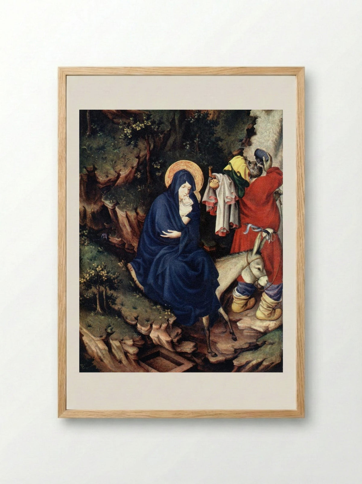 The Flight into Egypt - Melchior Broederlam - Framed Print Wood