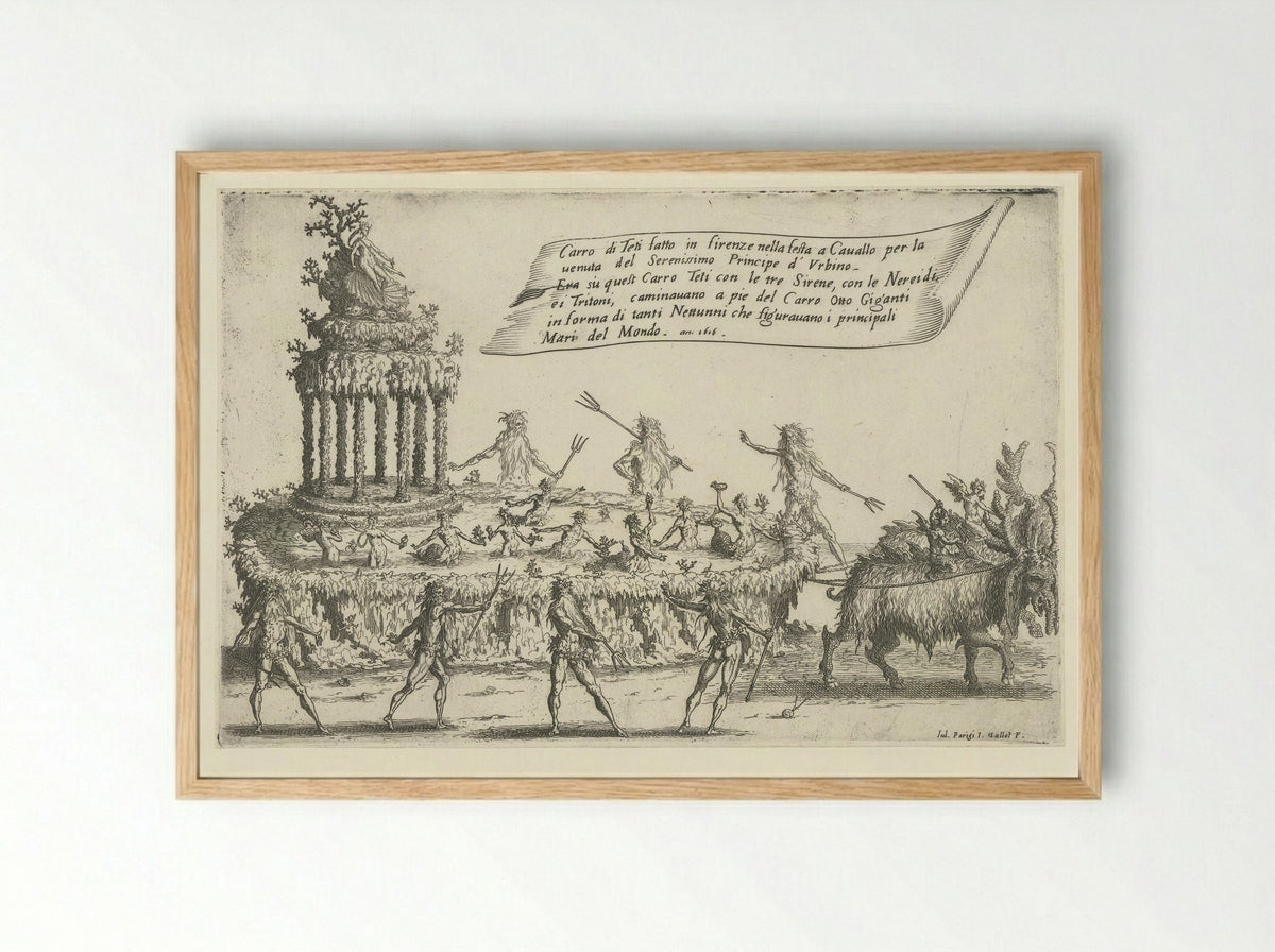 The Float of Thetis - Jacques Callot - Framed Print Wood