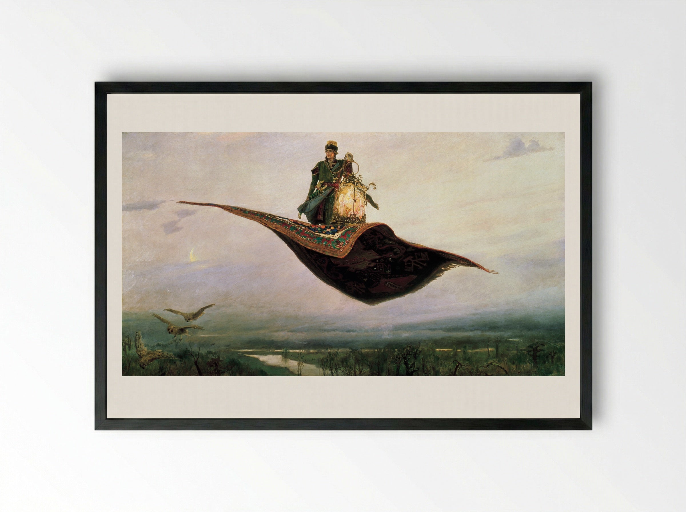 The Flying Carpet - Viktor Vasnetsov - Framed Print Black