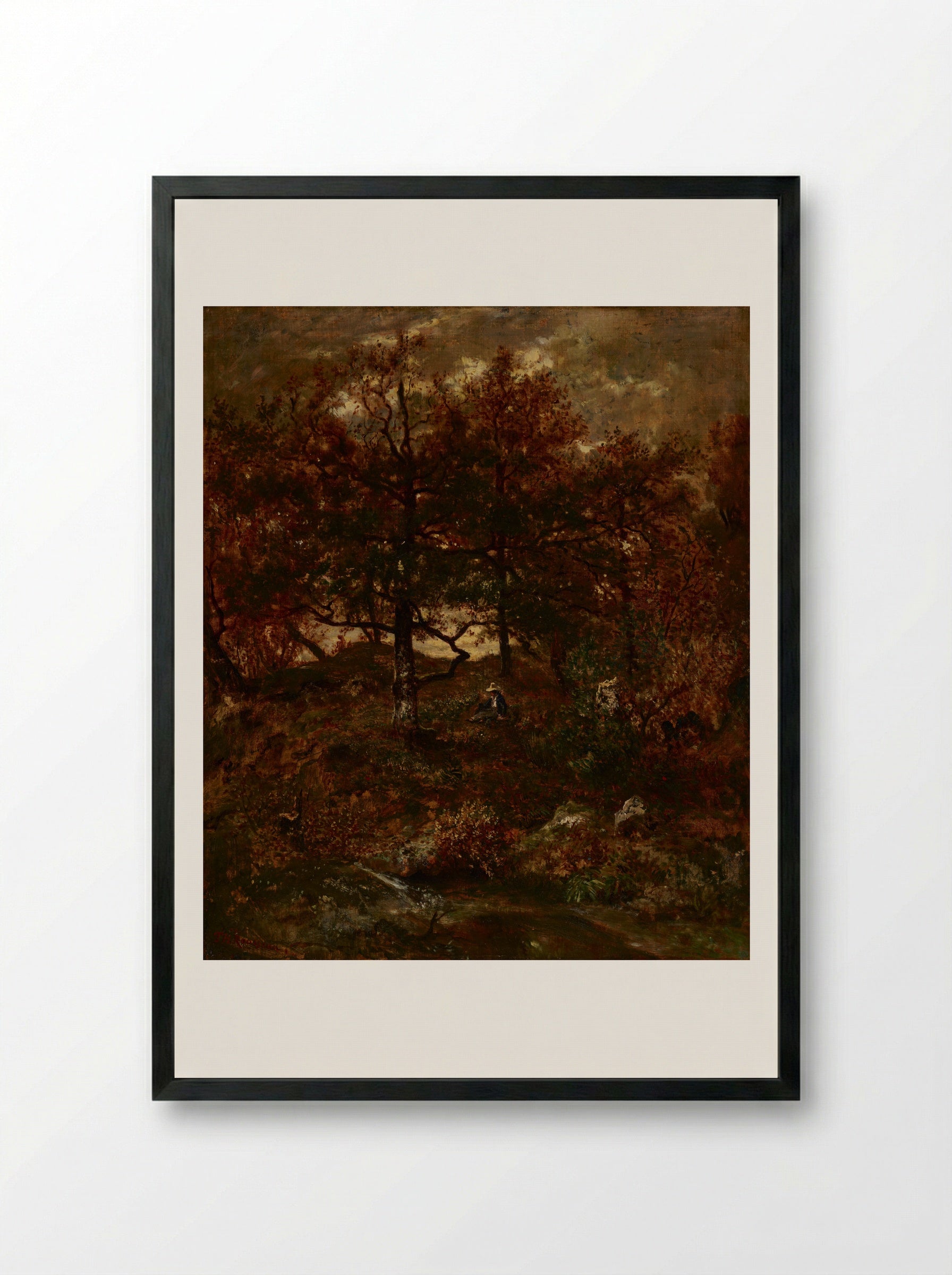The Forest of Fontainebleau - Théodore Rousseau - Framed Print Black
