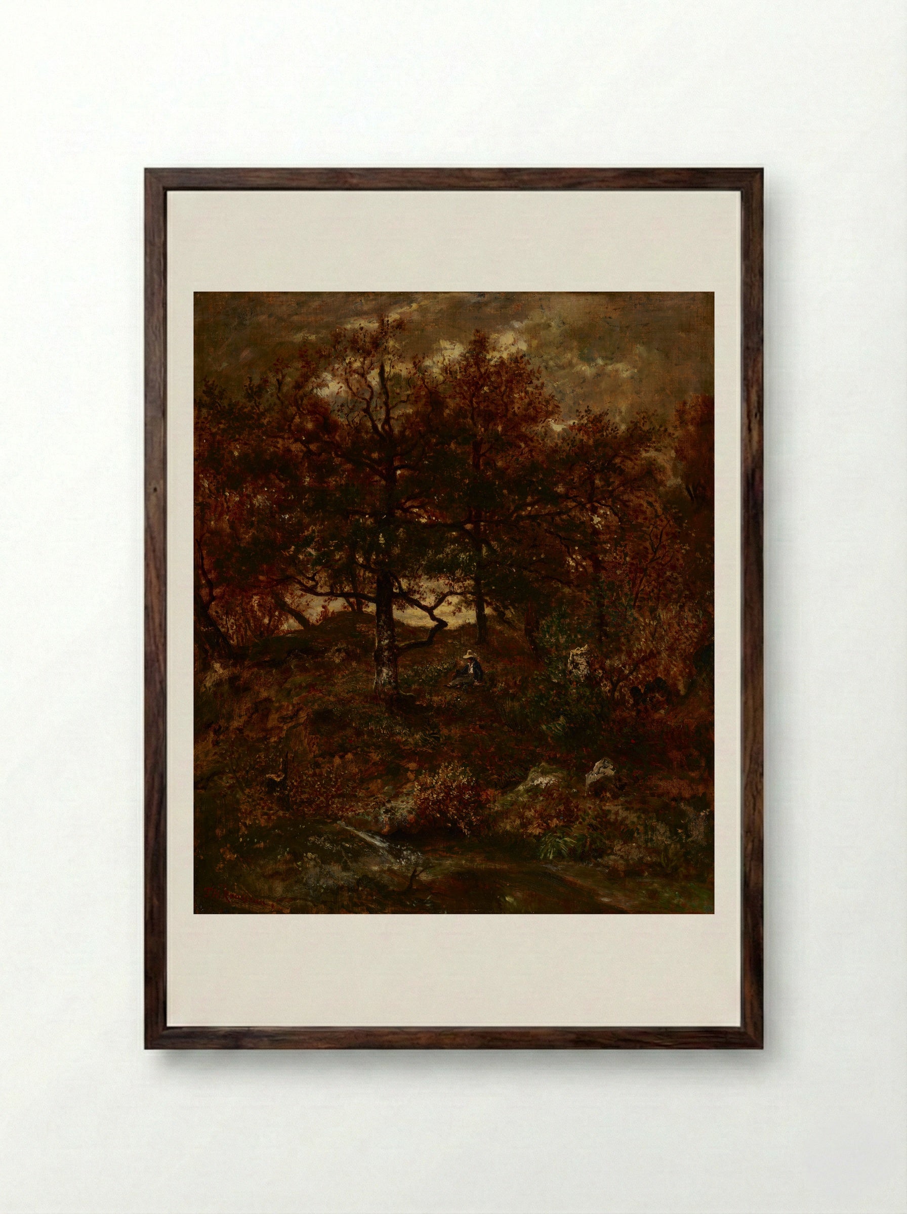 The Forest of Fontainebleau - Théodore Rousseau - Framed Print Dark Wood